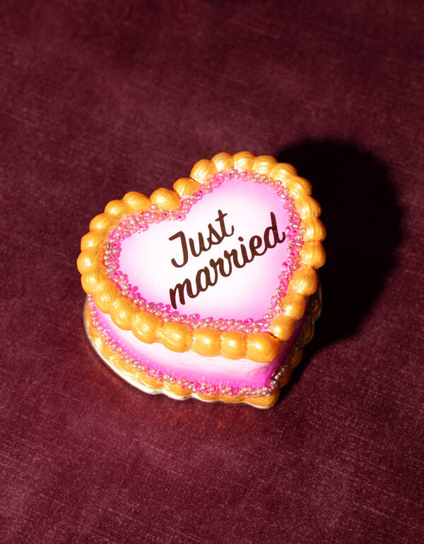 Just Married Kerstbal Roze By Fred SHOEBY ACCESSOIRES