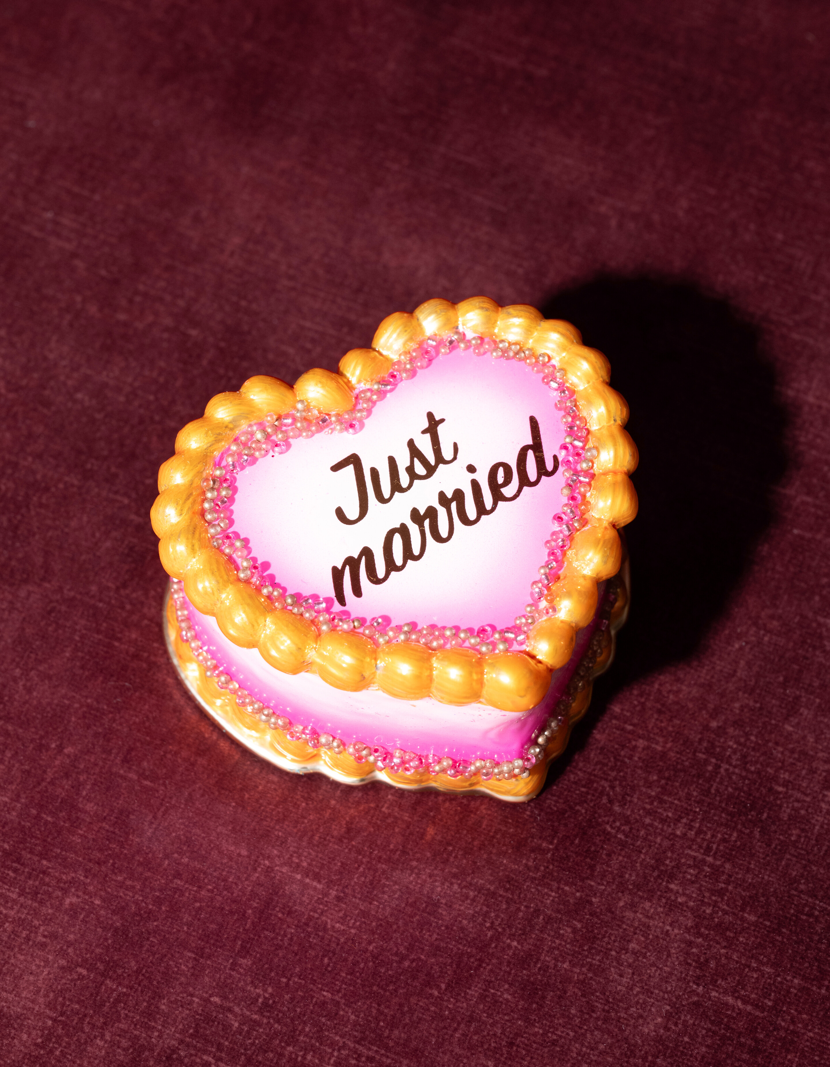 Just Married Kerstbal Roze By Fred SHOEBY ACCESSOIRES