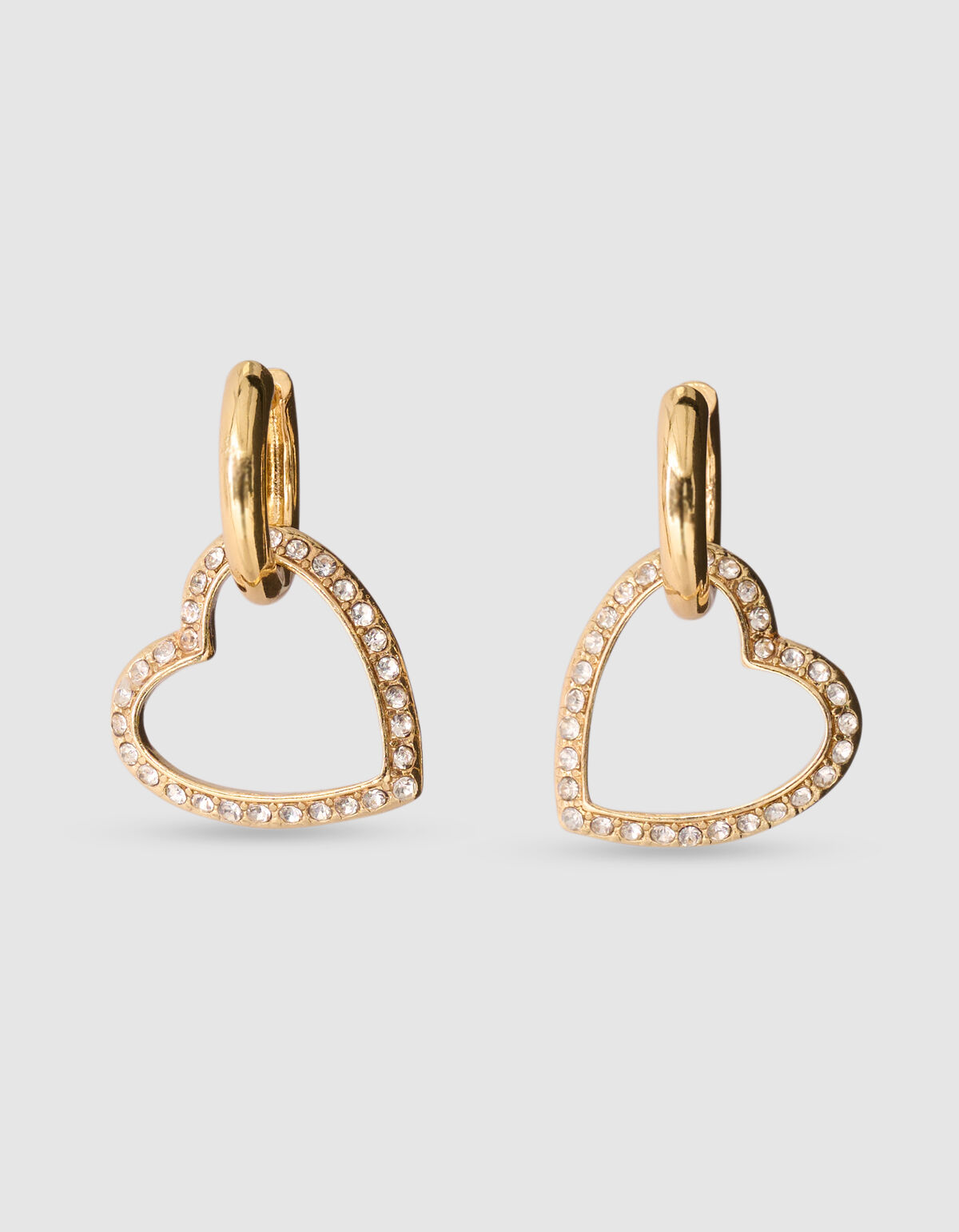 Strass Heart Hoop Oorbellen Goud SHOEBY ACCESSOIRES