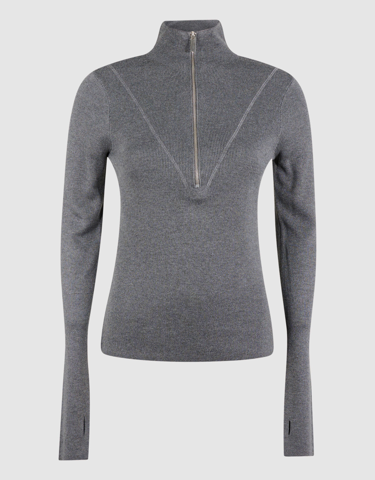 Half Zip Ski Trui Grijs SHOEBY WOMEN