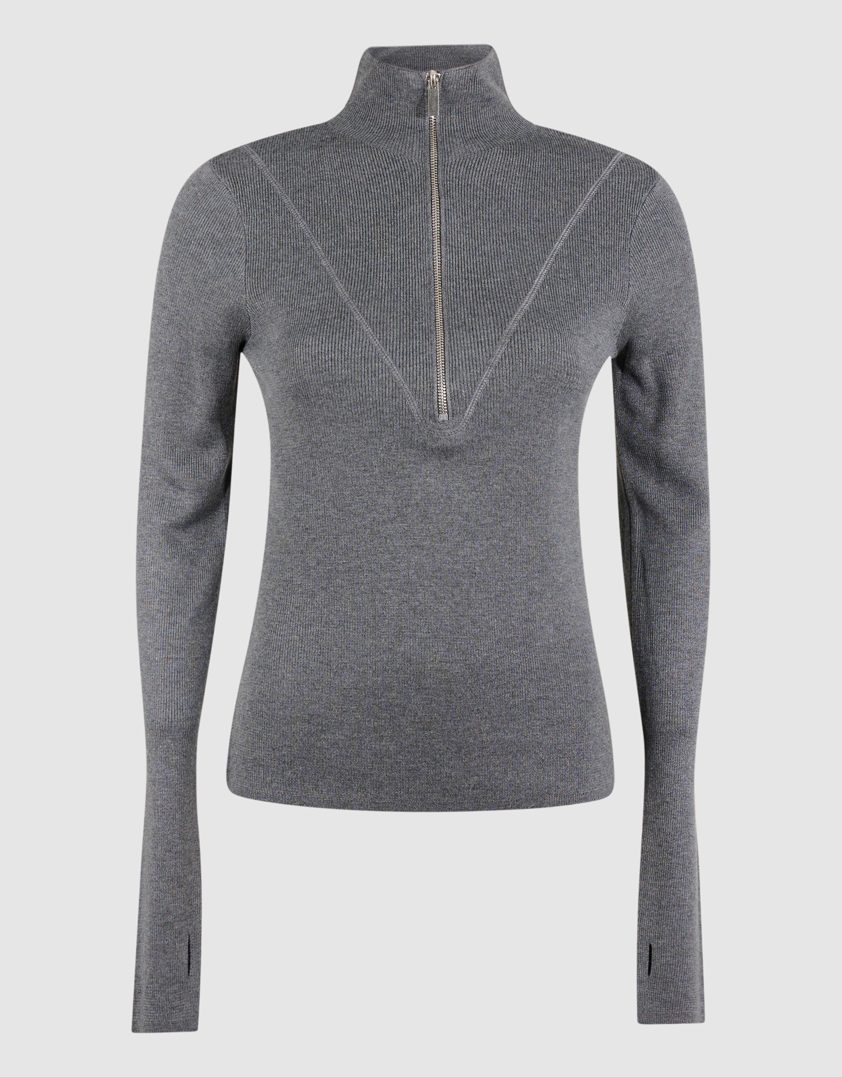 Half Zip Ski Trui Grijs SHOEBY WOMEN