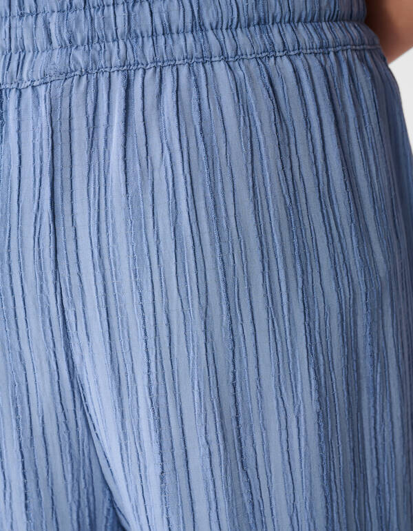 Extra Crinkle Wide Leg Broek Blauw SHOEBY GIRLS