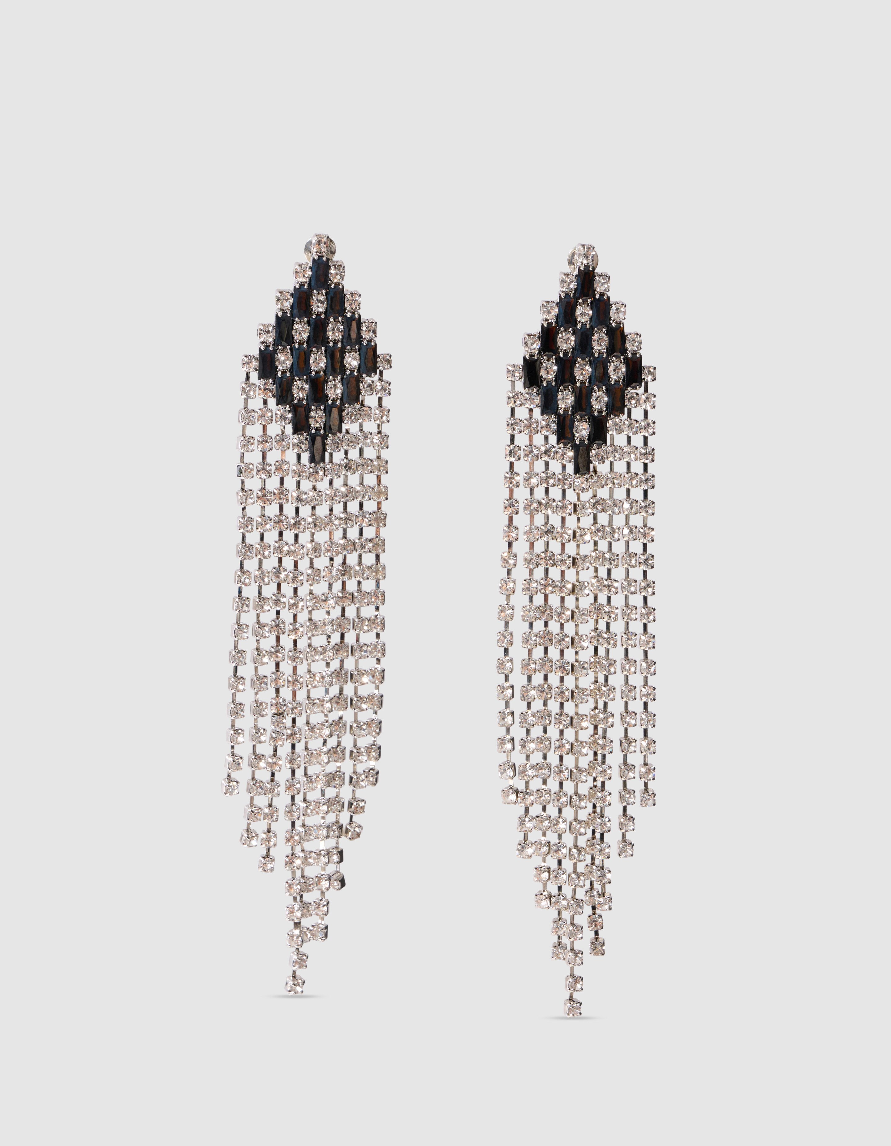 Ruit Strass Oorbellen Zilver SHOEBY ACCESSOIRES