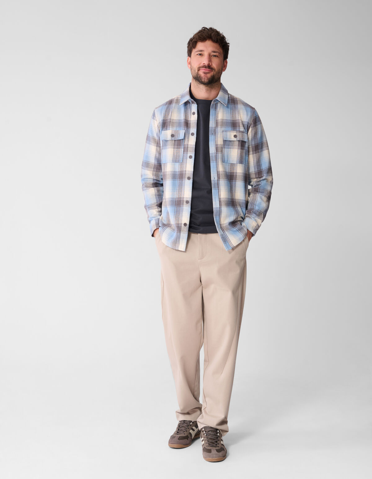 Ruiten Overhemd Lichtblauw SHOEBY MEN