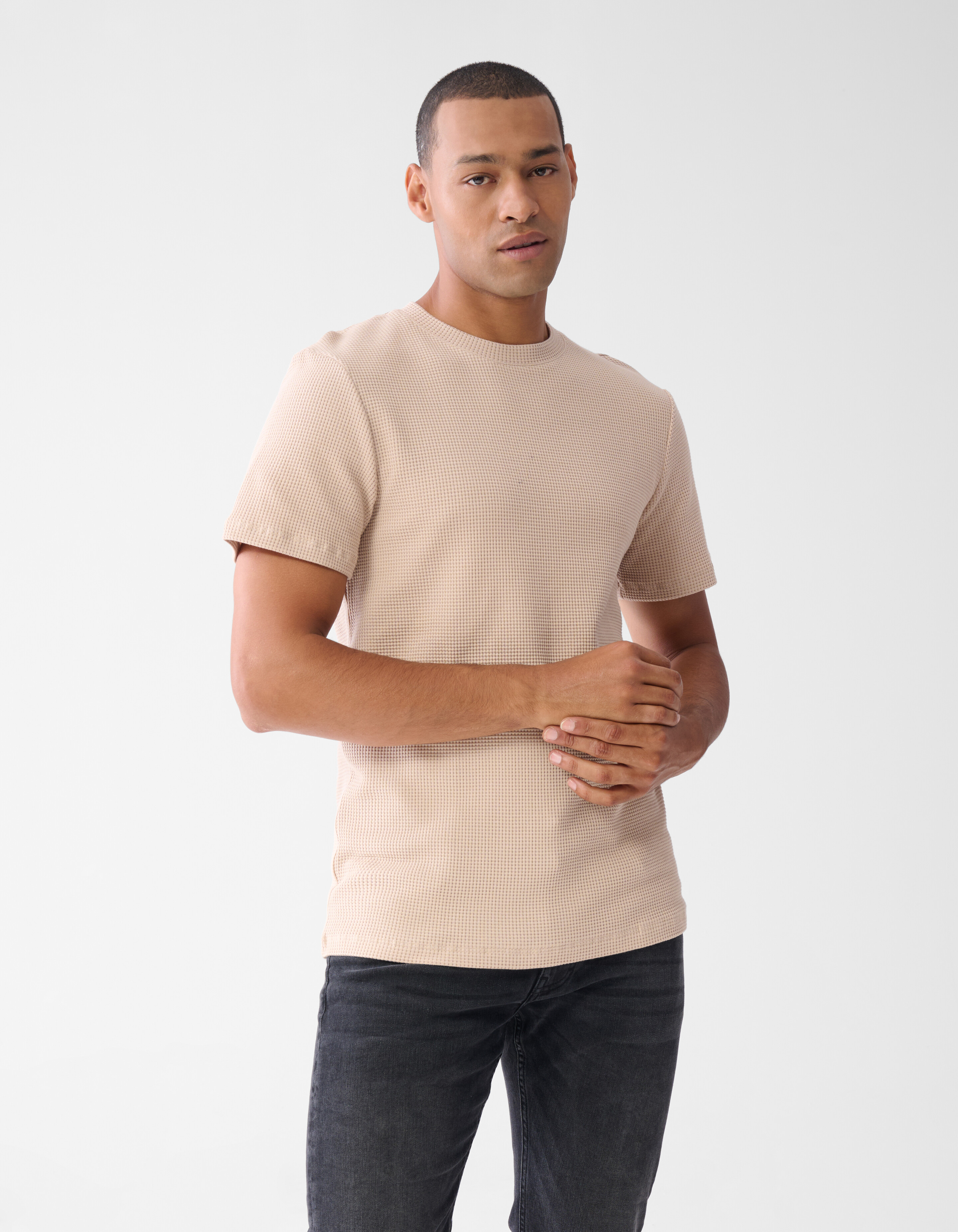 Structuur T-shirt Zand SHOEBY MEN