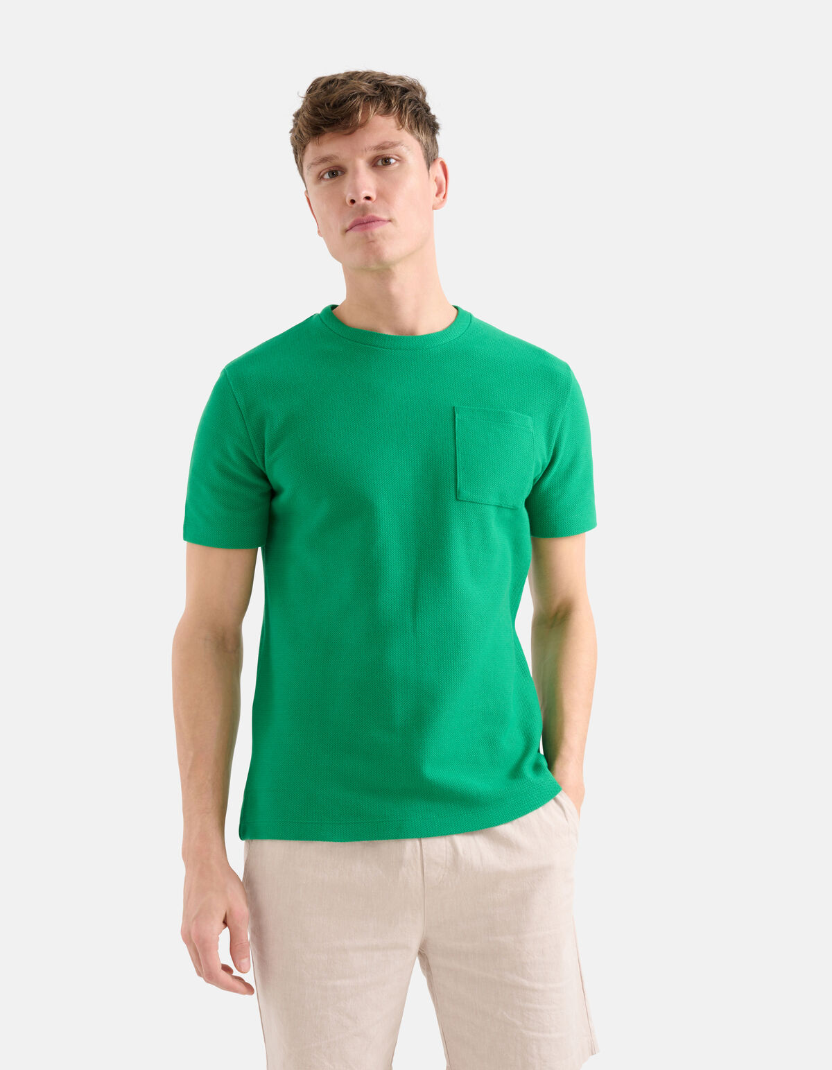 Structuur T-shirt Groen SHOEBY MEN
