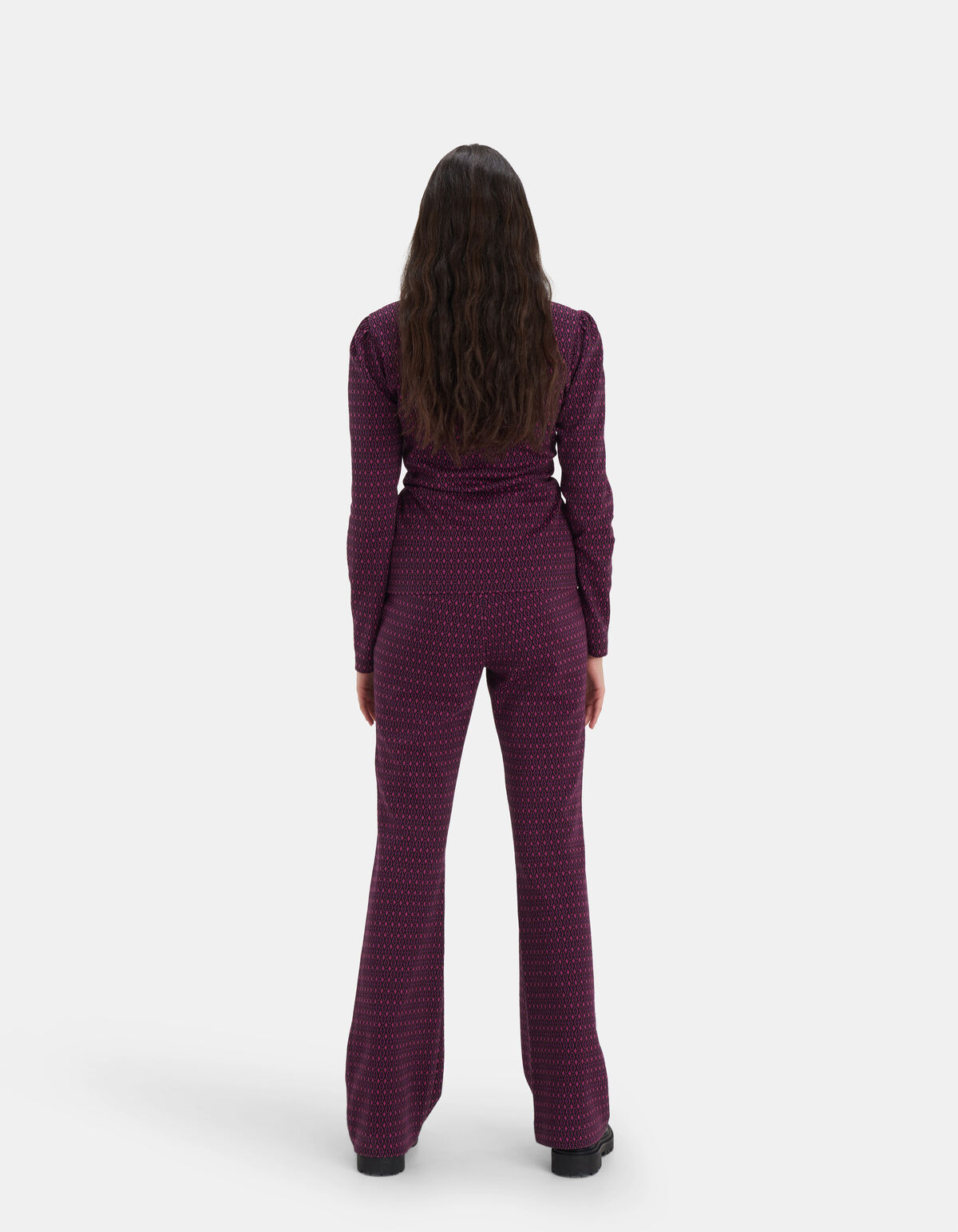 Retro Print Broek Paars EKSEPT