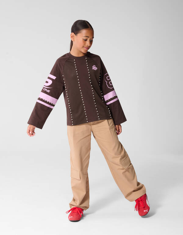 Parel Mesh Longsleeve Donkerbruin SHOEBY GIRLS