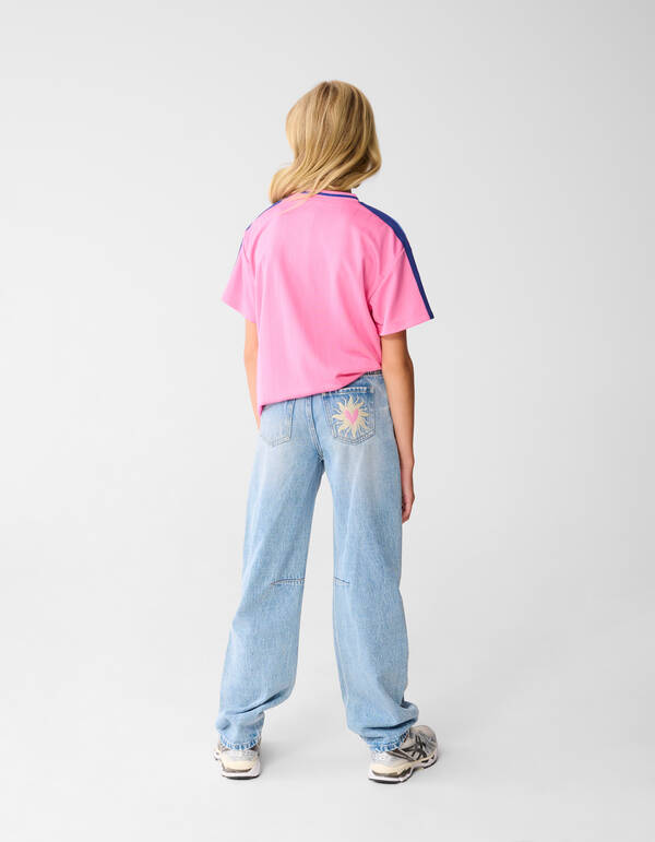 Barrel Wide Leg Jeans Blauw SHOEBY GIRLS