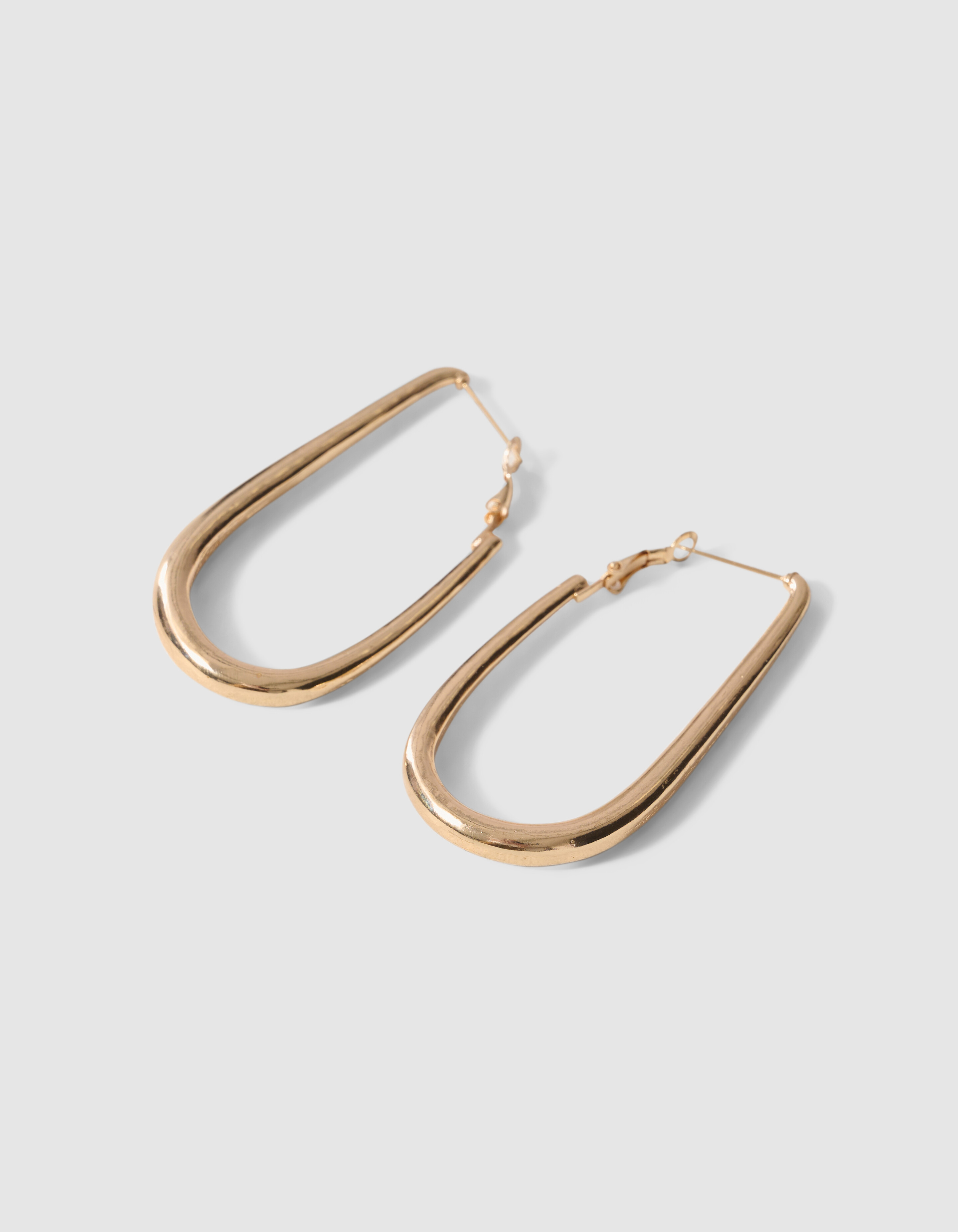 Rounded Square Oorbellen Goud SHOEBY ACCESSOIRES