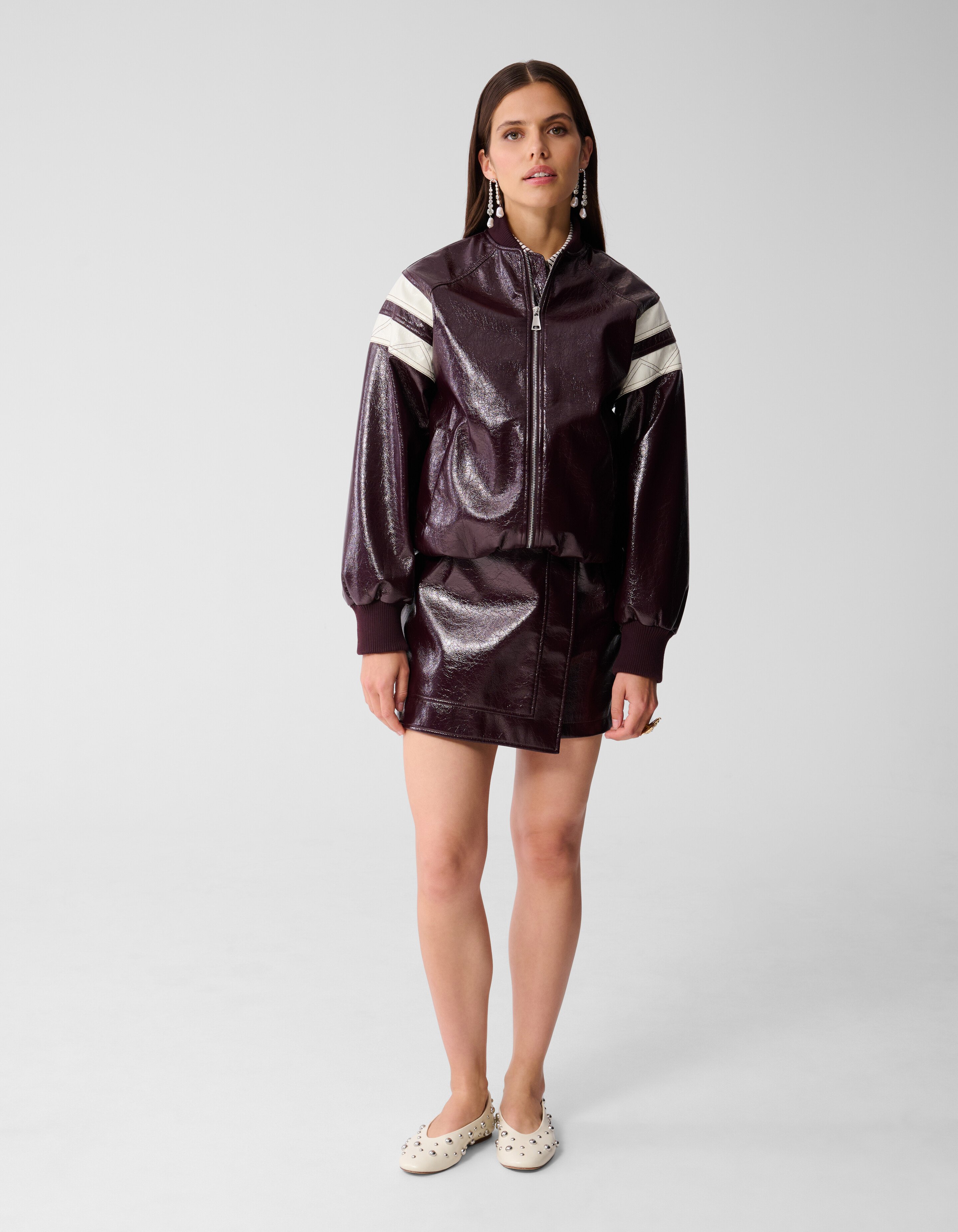 Sporty Lak Jacket Donkerrood SHOEBY WOMEN