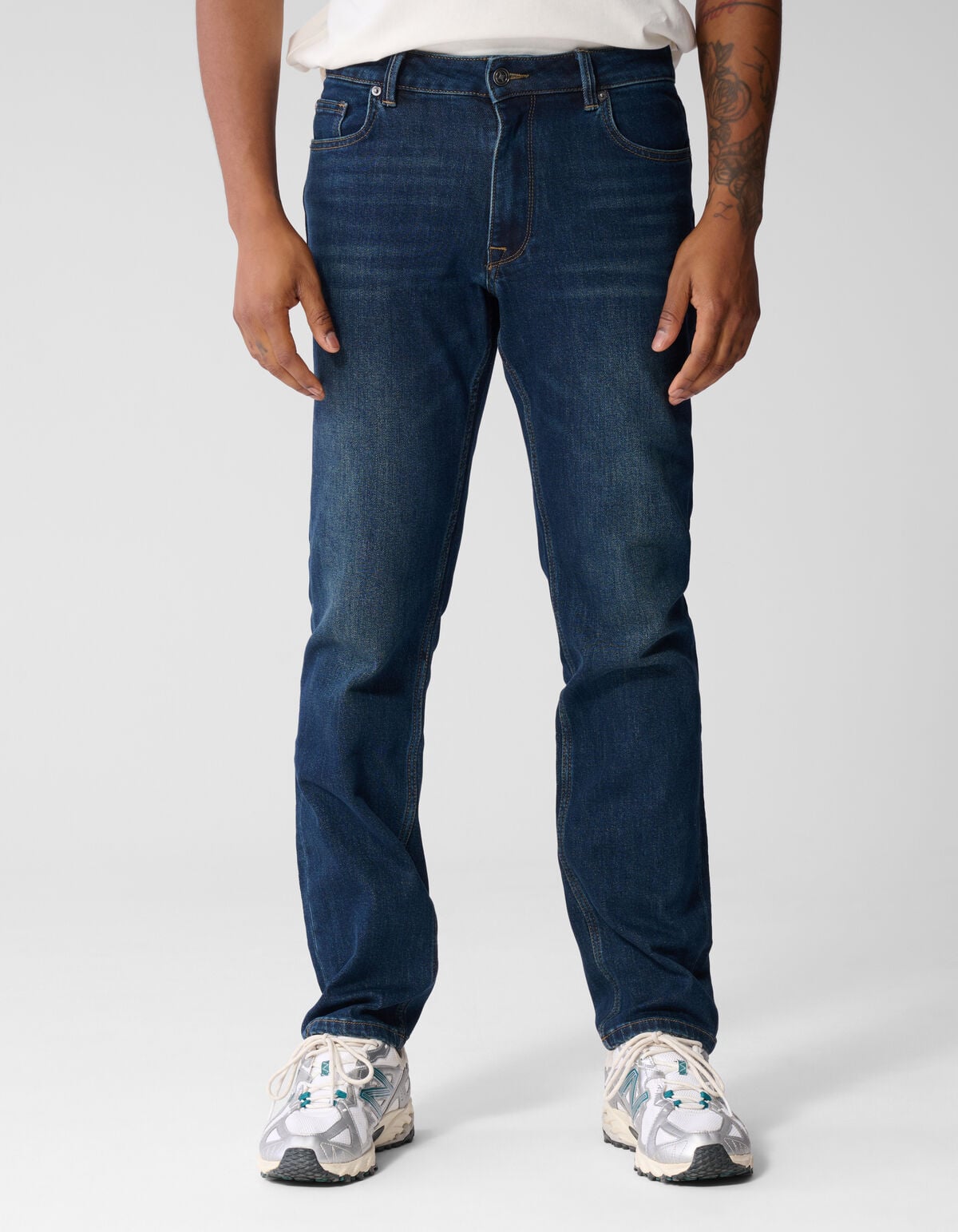 Slim Straight Fit Jeans Donkerblauw L34 SHOEBY MEN