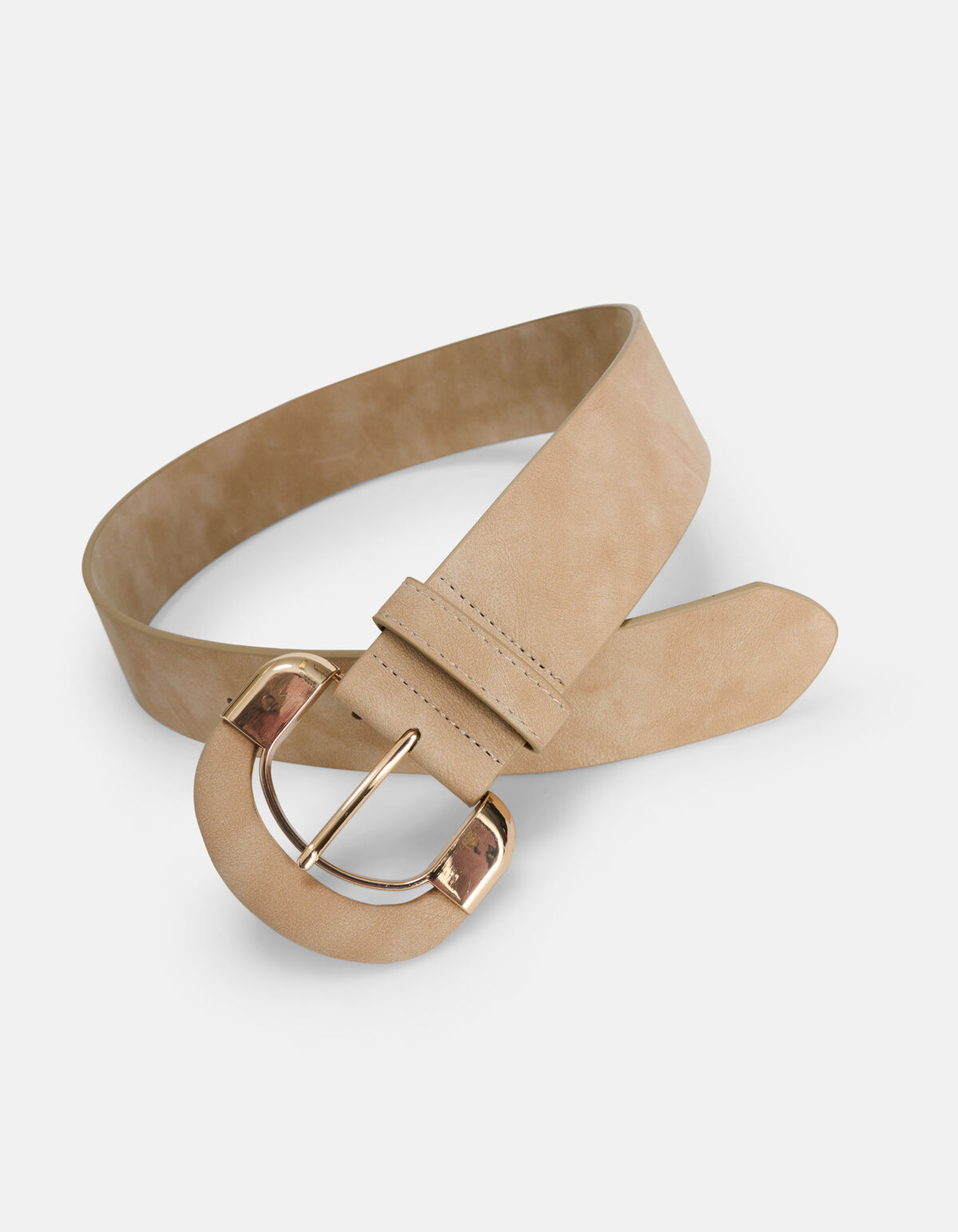 Metalen Buckle Taille Riem Beige SHOEBY ACCESSOIRES