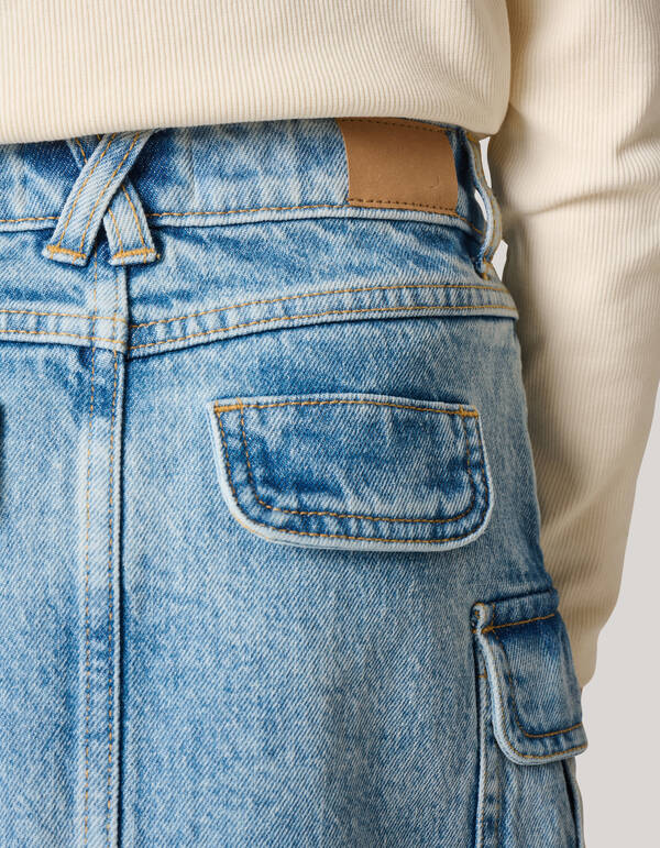 Denim Cargo Rok Blauw SHOEBY GIRLS