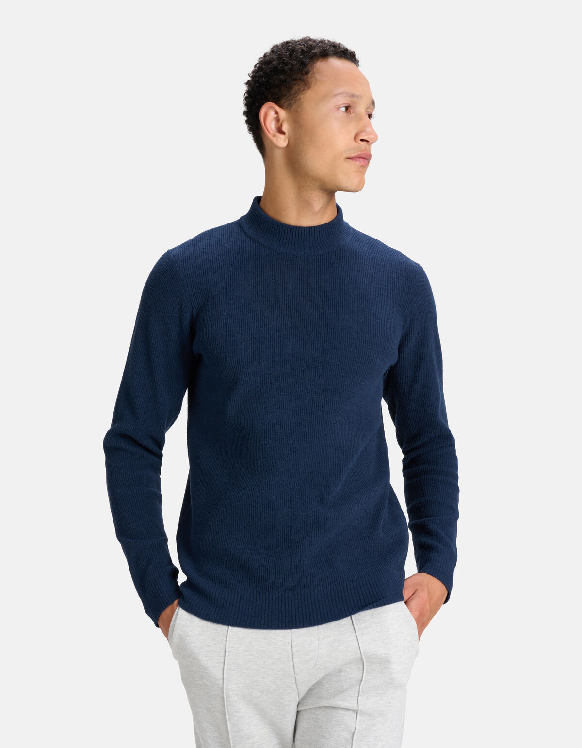 Chenille Trui Donkerblauw SHOEBY MEN