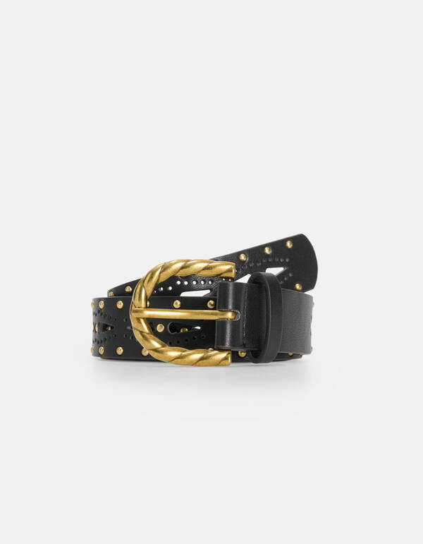 Gedraaide Gesp Riem Zwart SHOEBY ACCESSOIRES