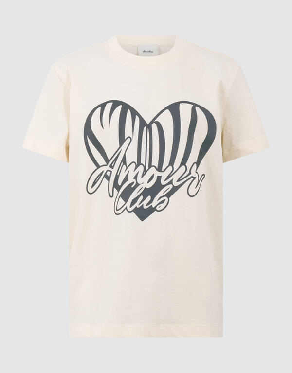Heart Club Artwork T-shirt Gebroken Wit SHOEBY GIRLS