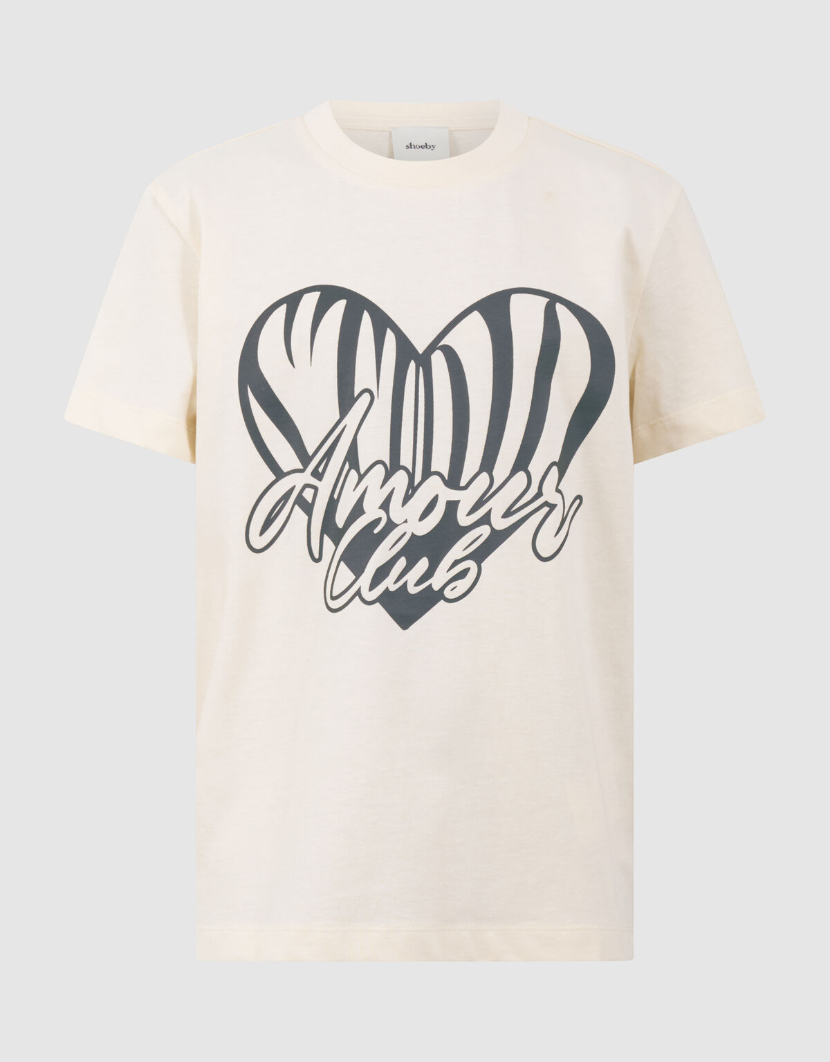 Heart Club Artwork T-shirt Gebroken Wit SHOEBY GIRLS