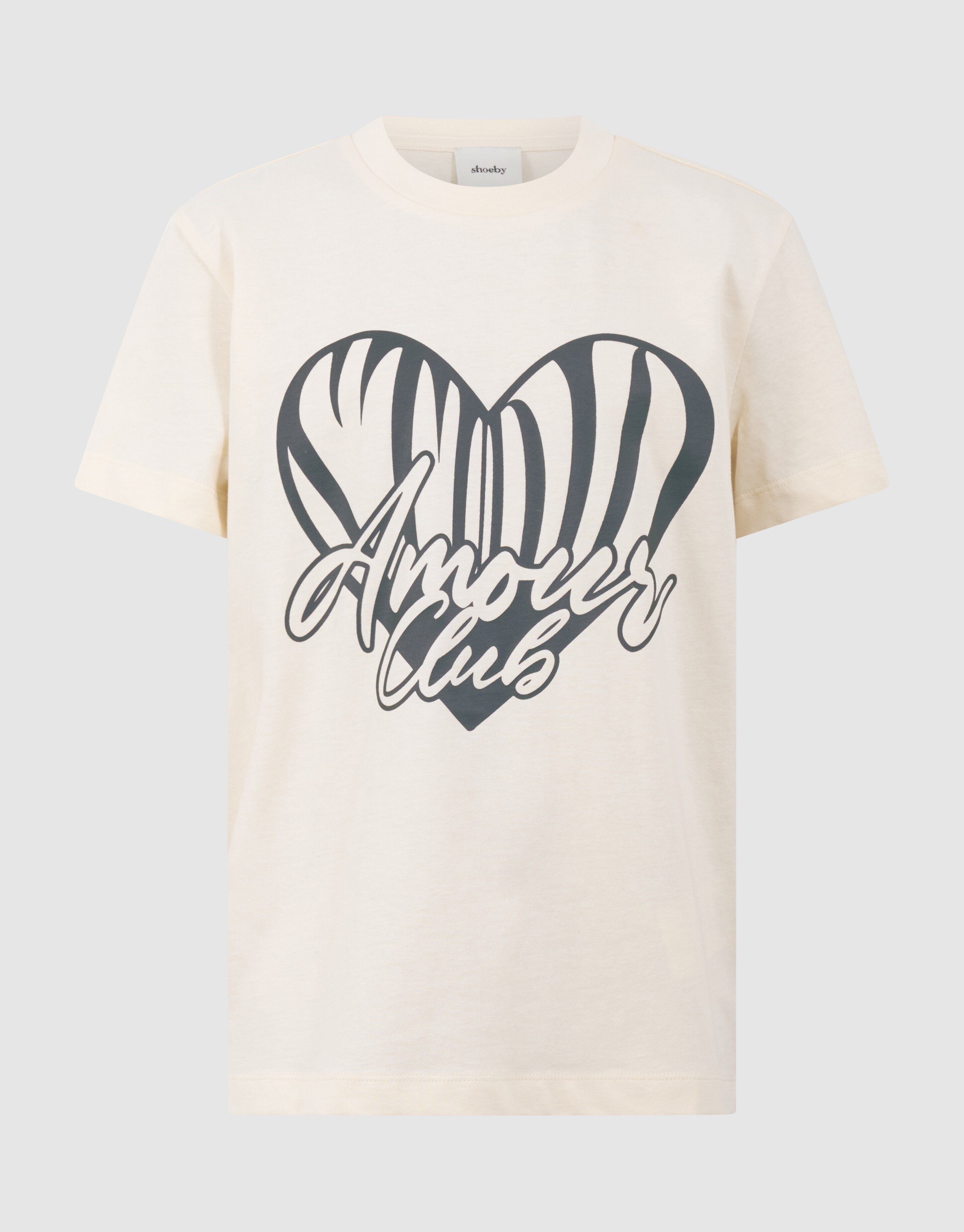 Heart Club Artwork T-shirt Gebroken Wit SHOEBY GIRLS