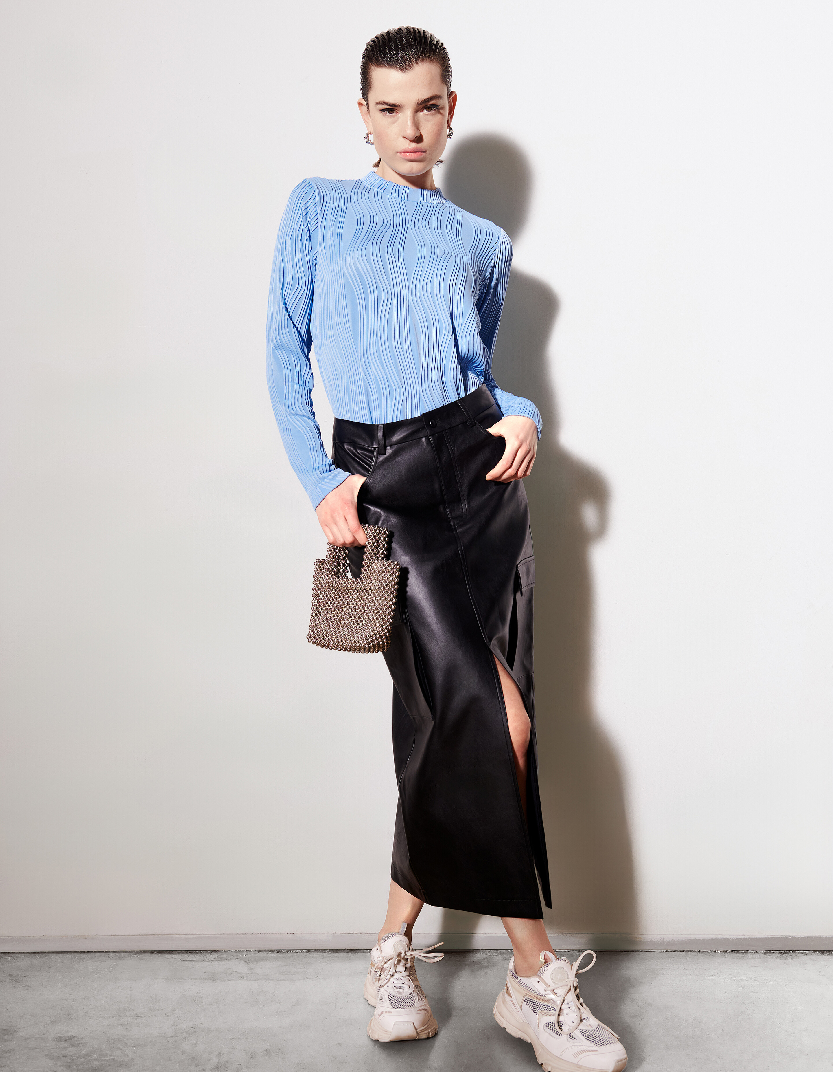 Crinkle Top Blauw SHOEBY WOMEN