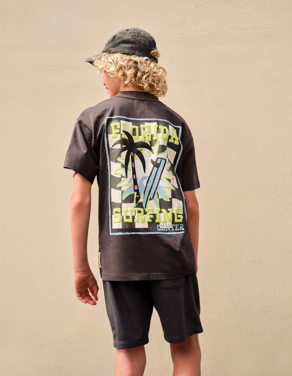 Surfing Artwork T-shirt Donkergrijs SHOEBY BOYS