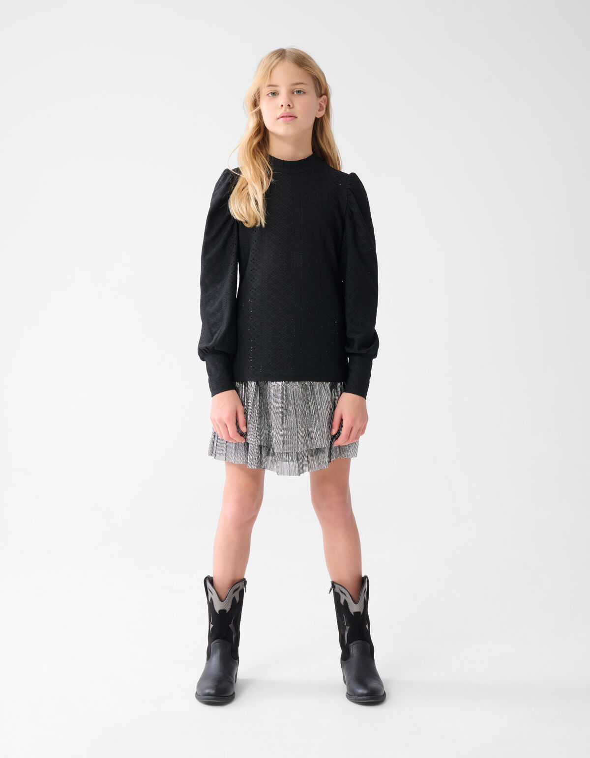 Embroidery Top Zwart SHOEBY GIRLS