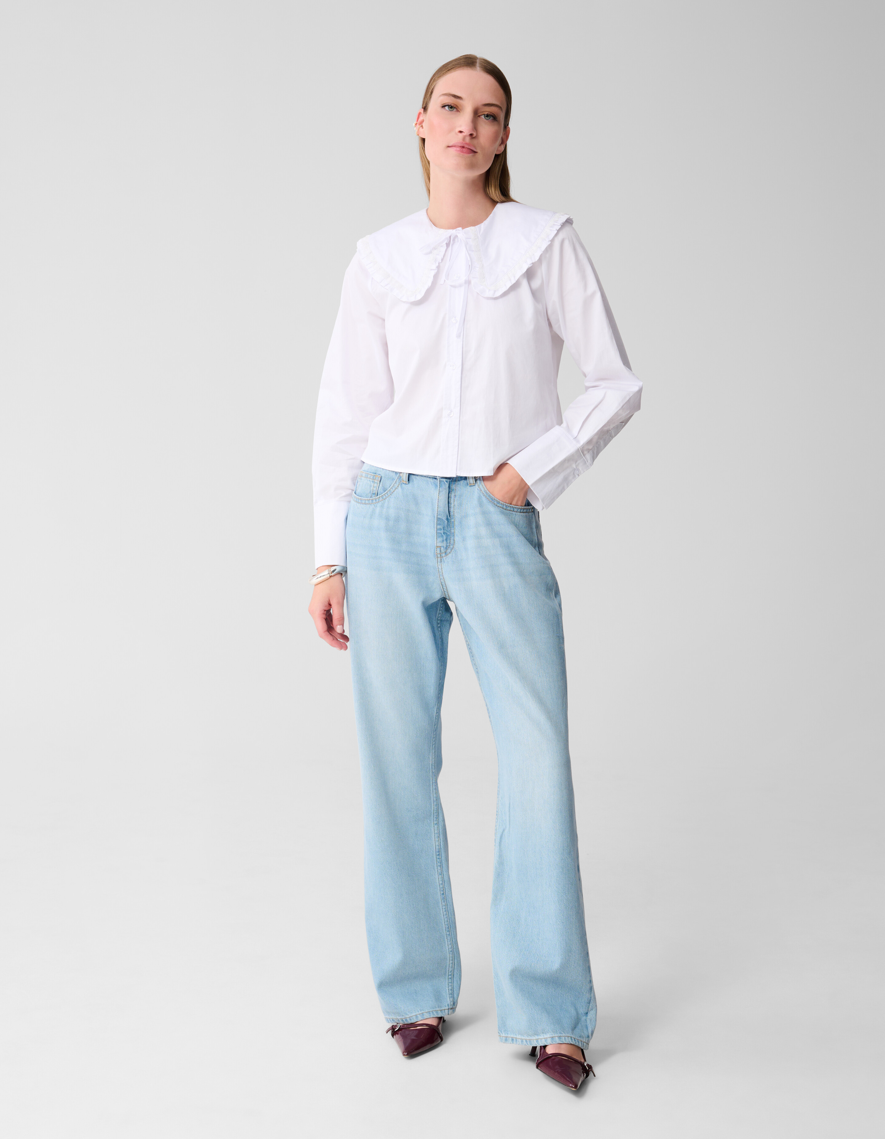 Wide Leg Fit Jeans Extra Lang Bleached SHOEBY WOMEN