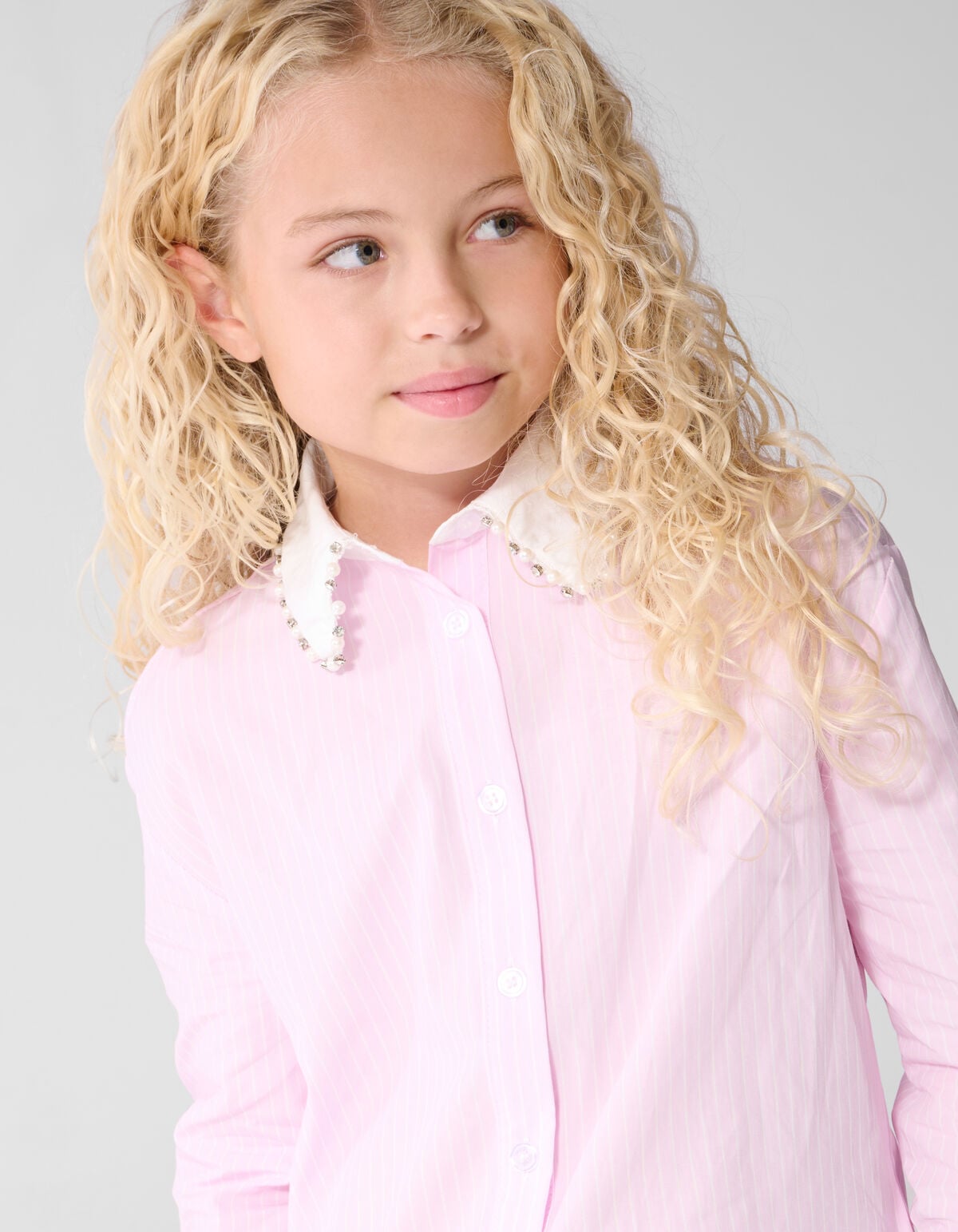 Pinstripe Blouse Roze SHOEBY GIRLS