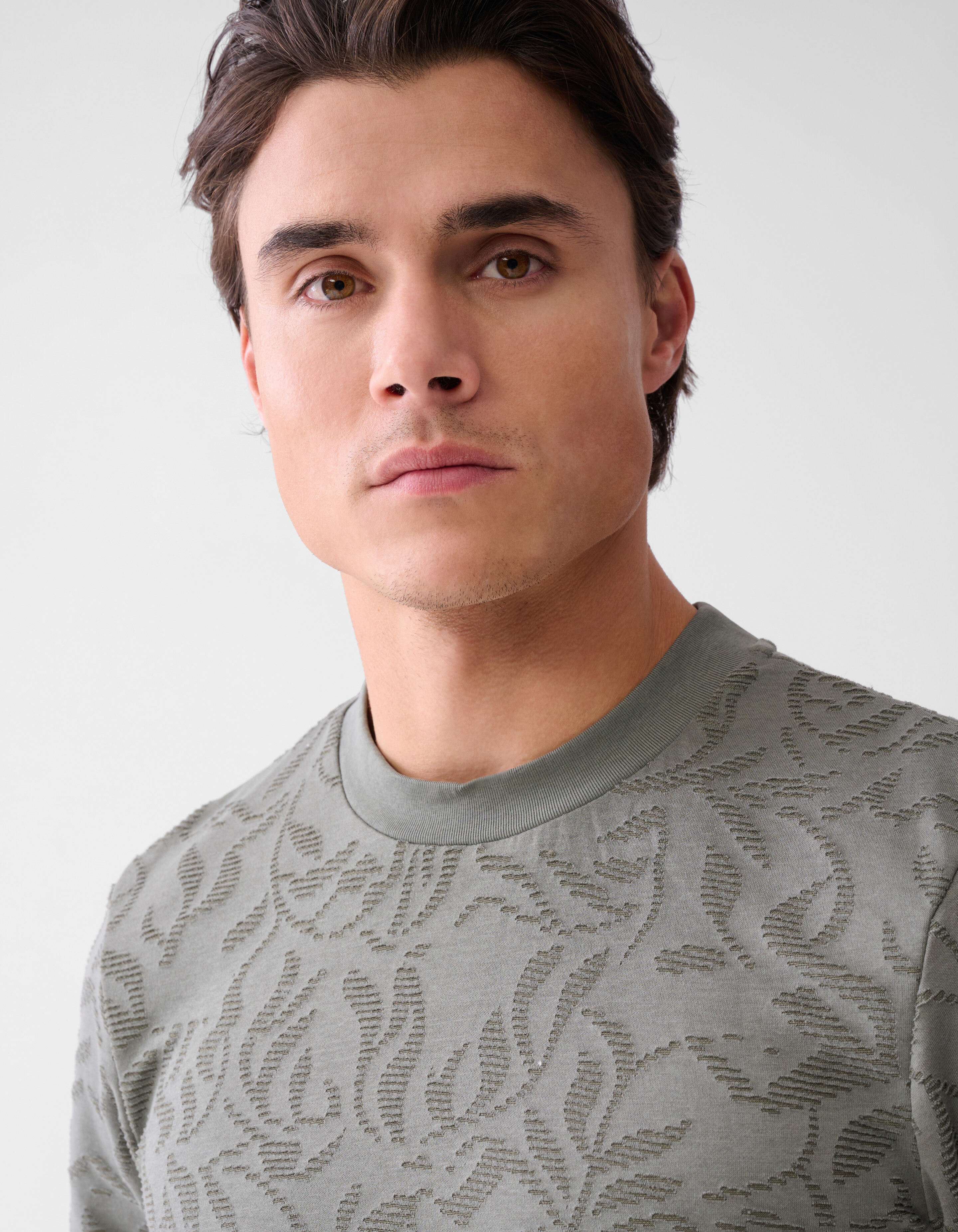 Structuur T-shirt Donkergroen SHOEBY MEN