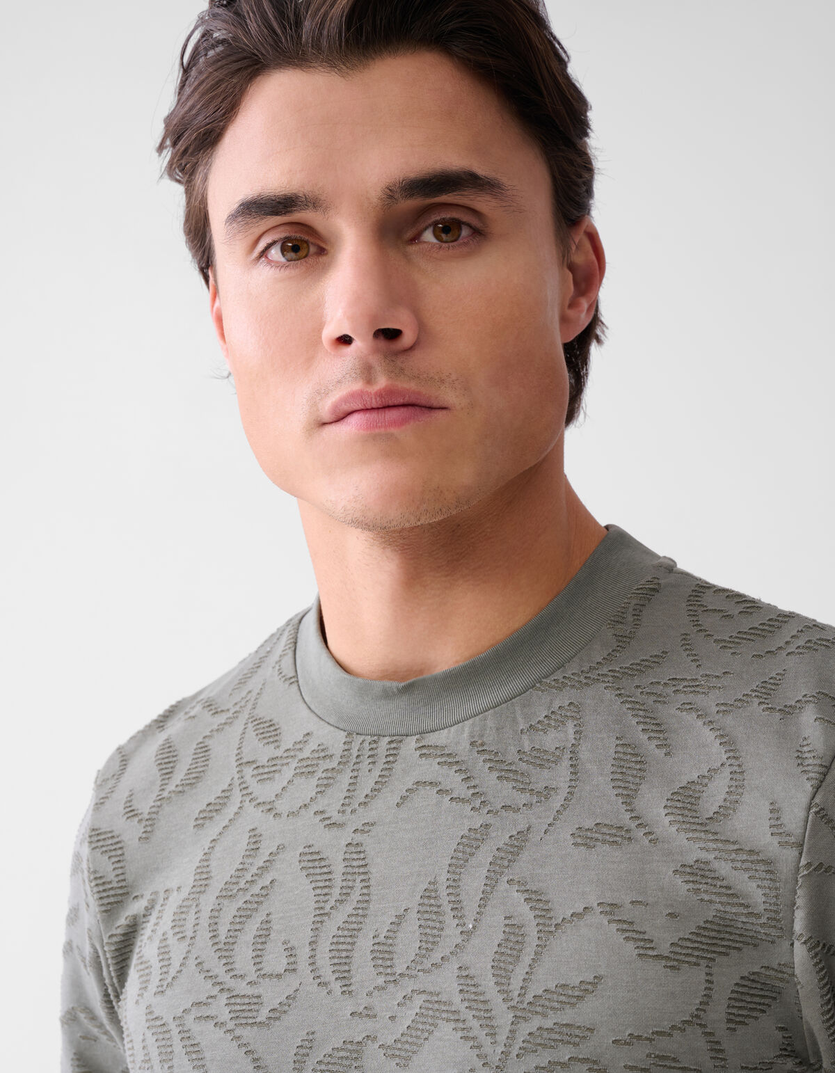 Structuur T-shirt Donkergroen SHOEBY MEN