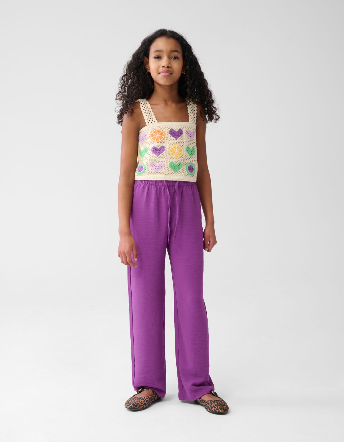 Crochet Artwork Top Gebroken Wit SHOEBY GIRLS
