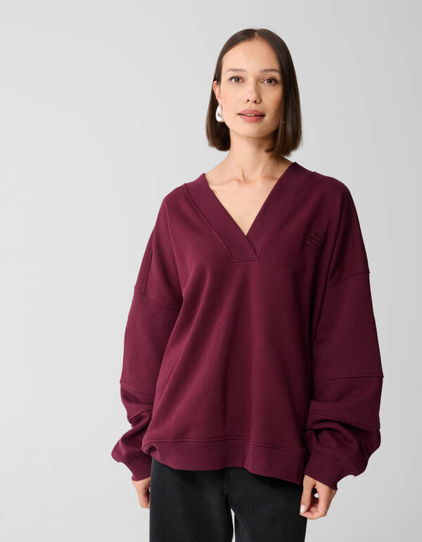 Varsity Logo Sweater Donkerrood SHOEBY WOMEN