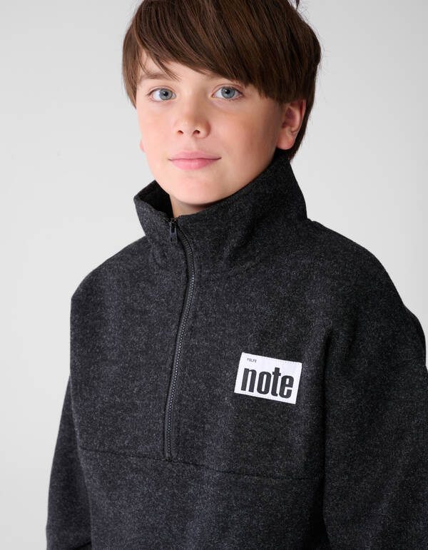Half Zip Sweater Donkergrijs SHOEBY BOYS