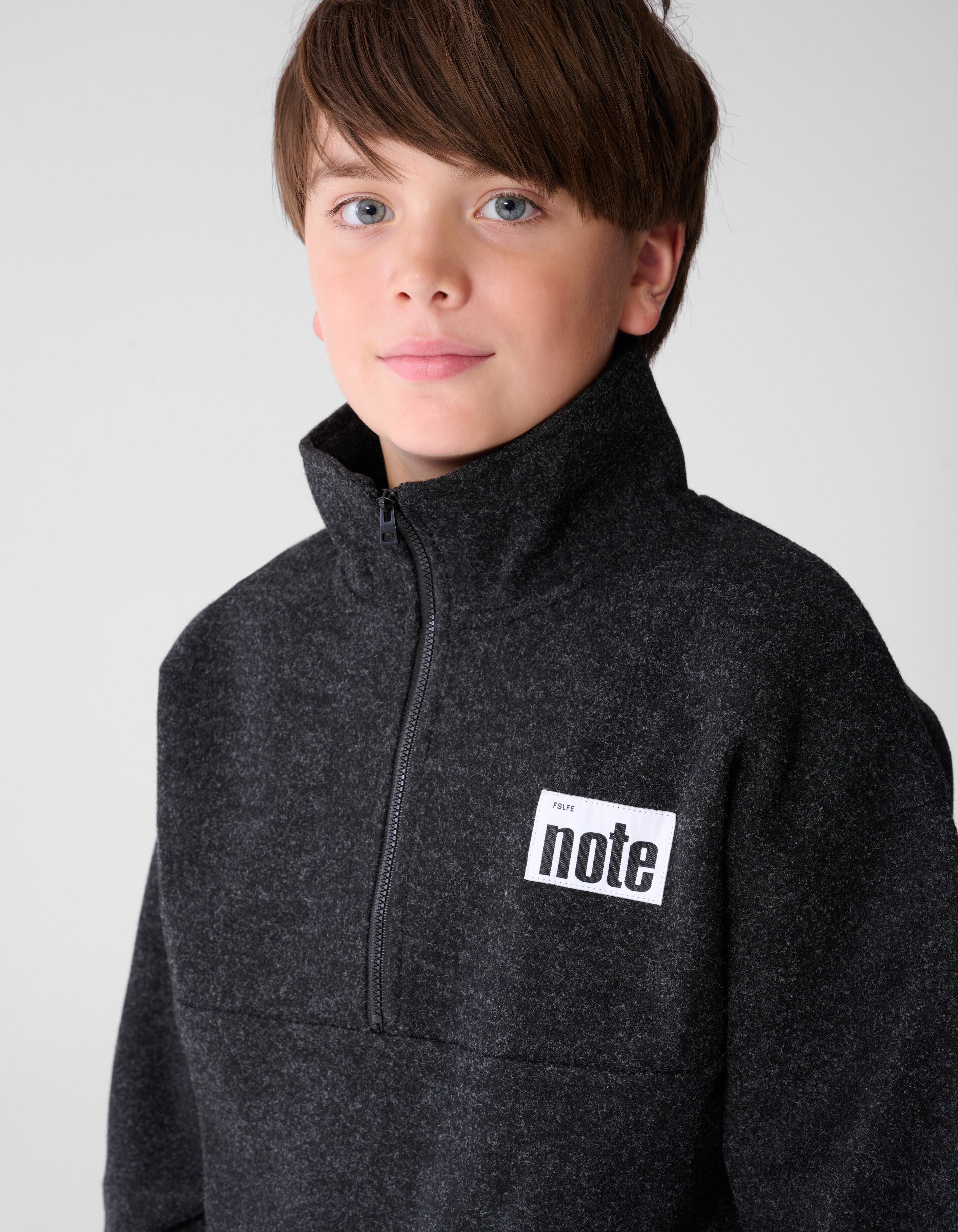 Half Zip Sweater Donkergrijs SHOEBY BOYS