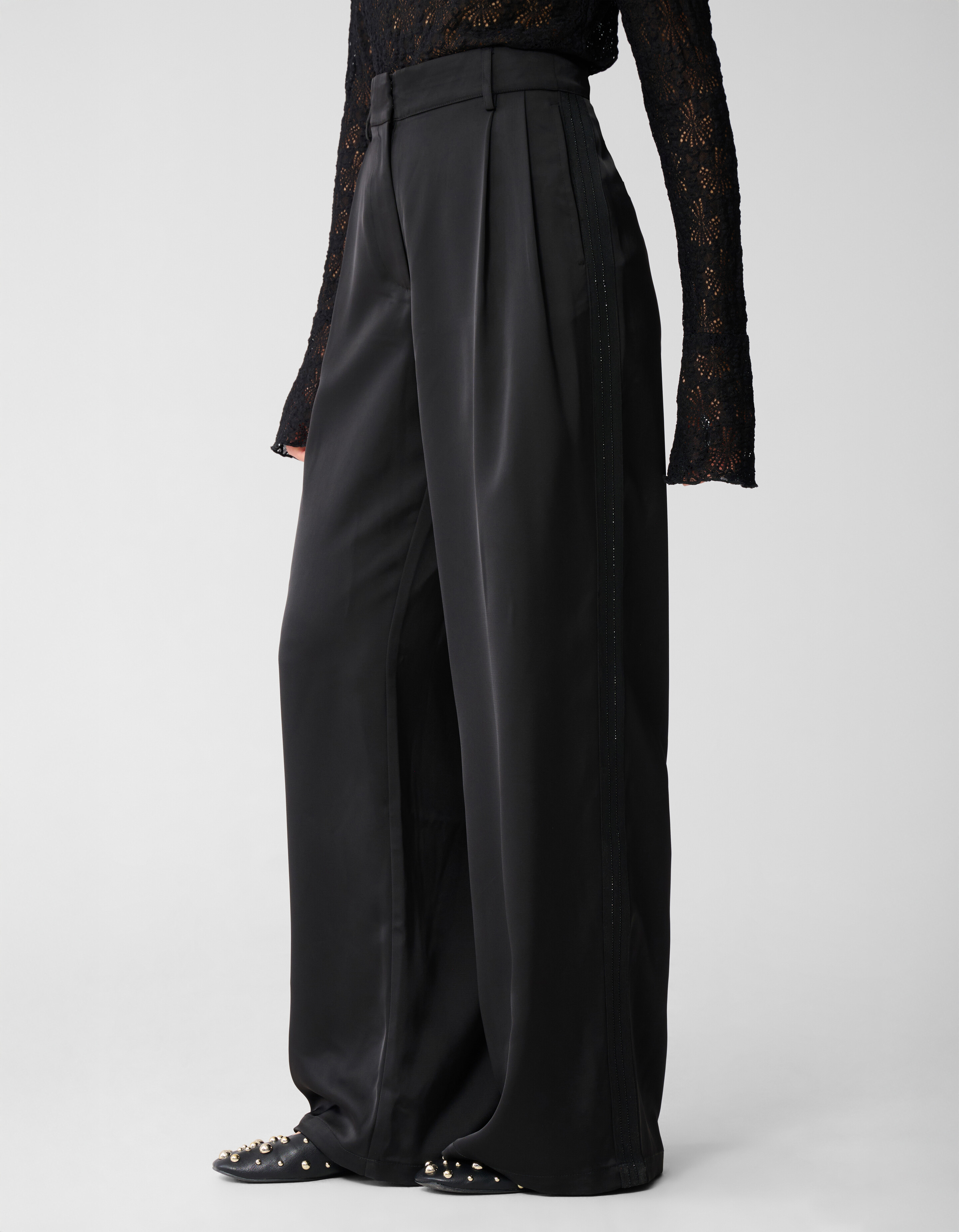 Satijnen Pantalon Zwart By Mieke SHOEBY WOMEN