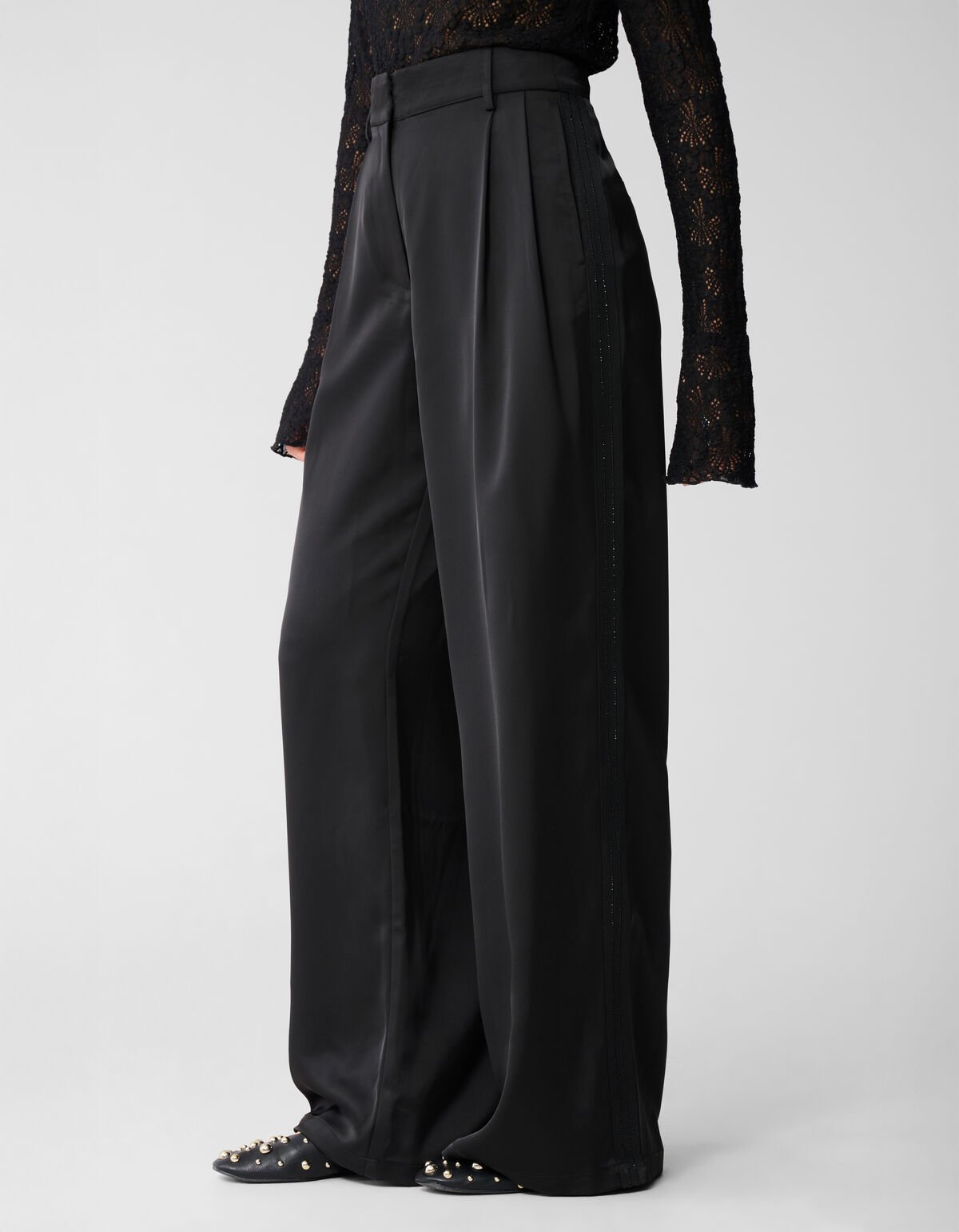 Satijnen Pantalon Zwart By Mieke SHOEBY WOMEN