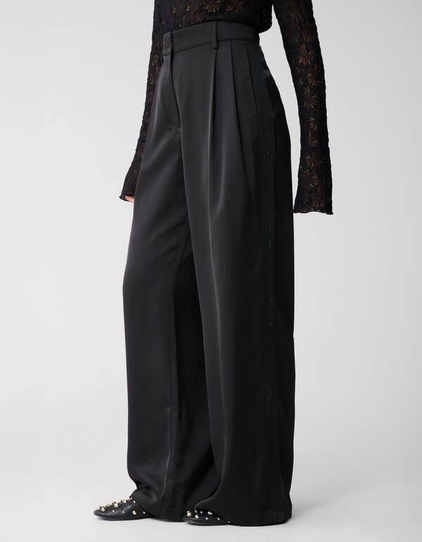 Satijnen Pantalon Zwart By Mieke SHOEBY WOMEN