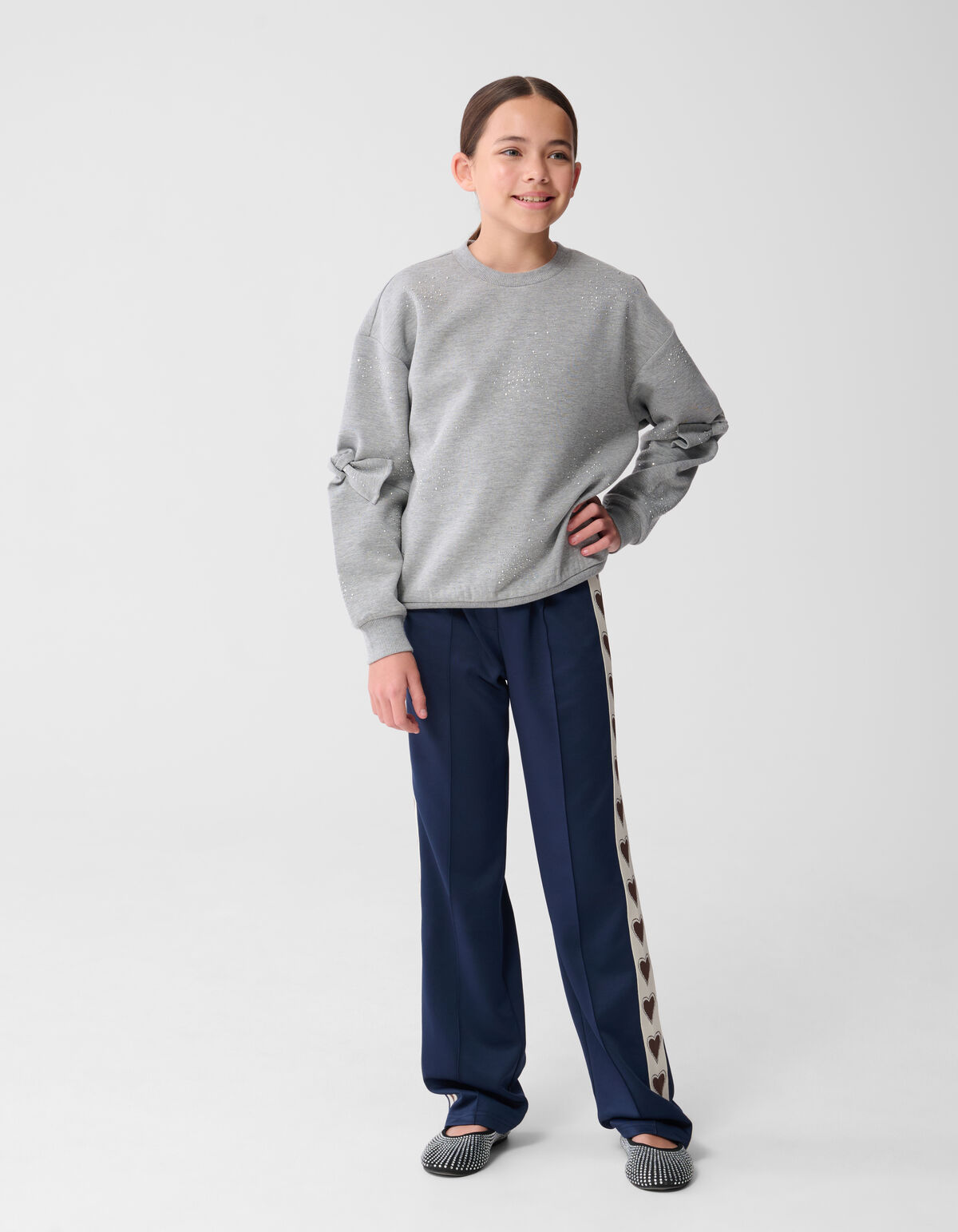 Sporty Heart Wide Leg Broek Donkerblauw SHOEBY GIRLS