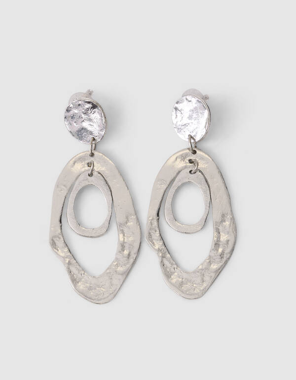 Hammerd Oval Oorbellen Zilver SHOEBY ACCESSOIRES
