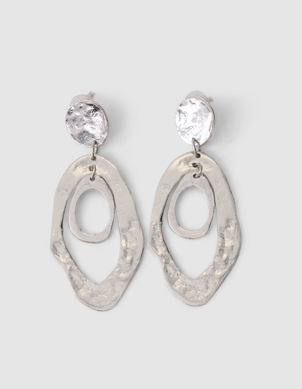 Hammerd Oval Oorbellen Zilver SHOEBY ACCESSOIRES