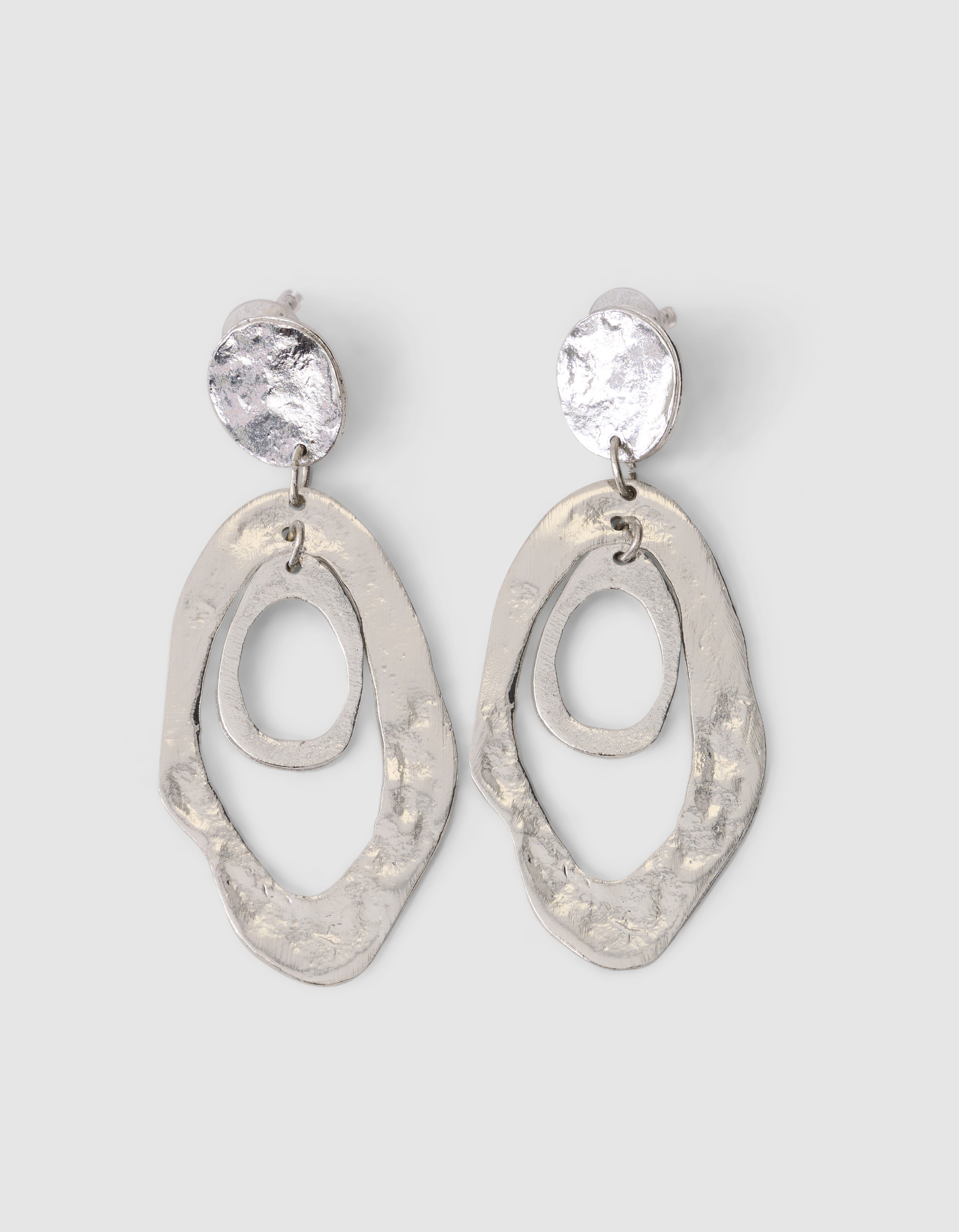 Hammerd Oval Oorbellen Zilver SHOEBY ACCESSOIRES