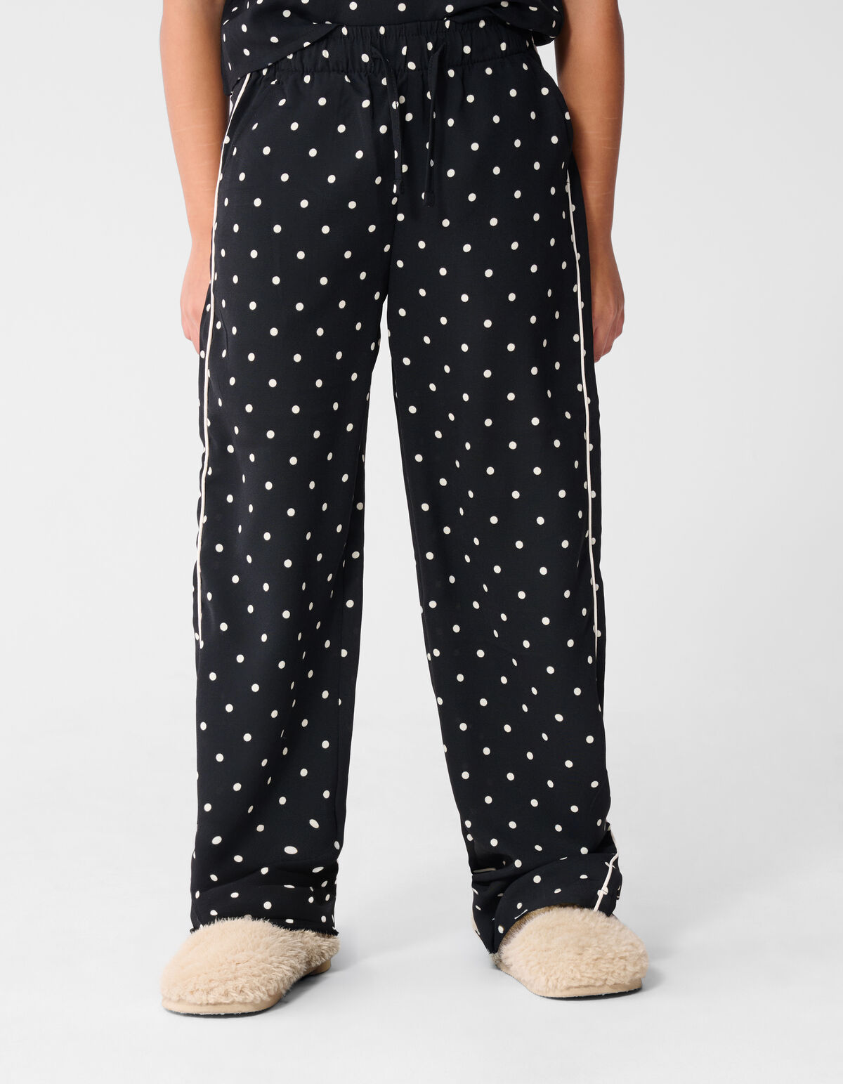 Polkadot Wide Leg Fit Broek Zwart SHOEBY GIRLS