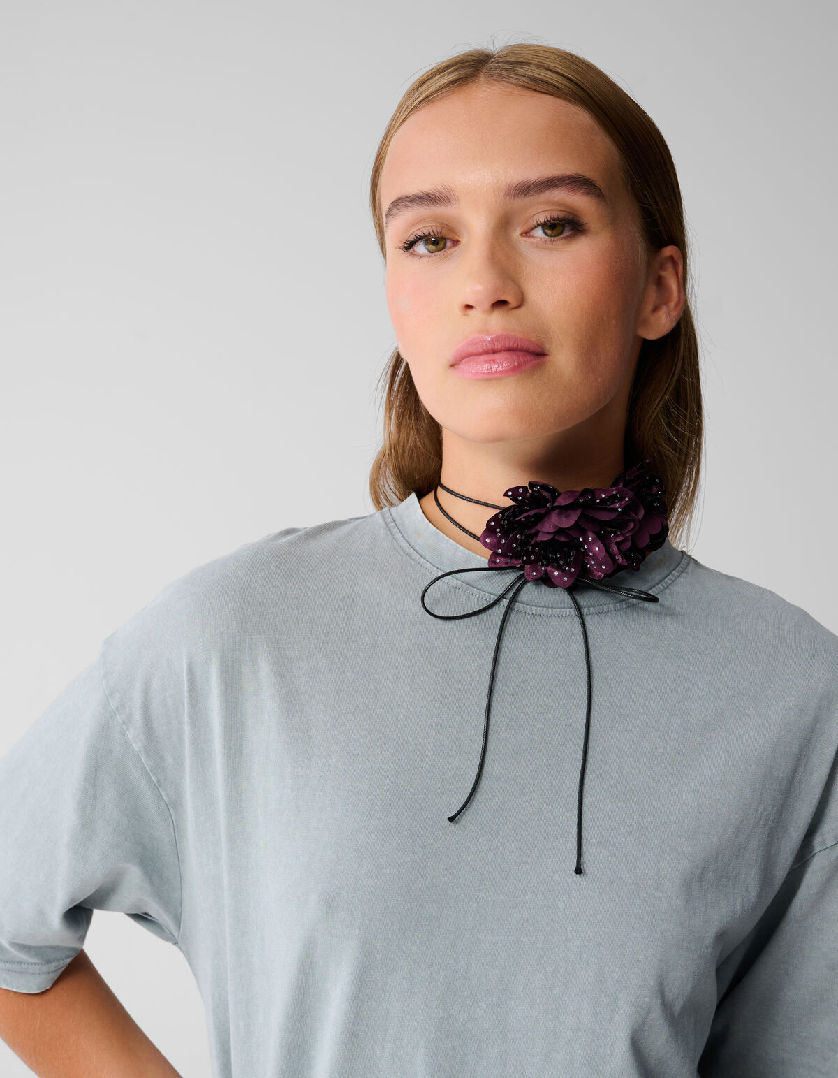 Strass Flower Corsage Donkerrood SHOEBY ACCESSOIRES