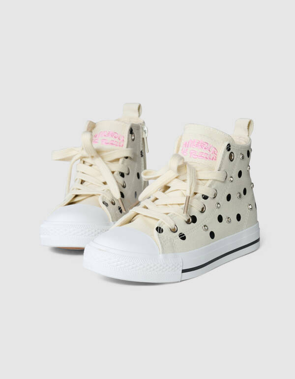 Polkadot Strass Sneakers Gebroken Wit SHOEBY SHOES