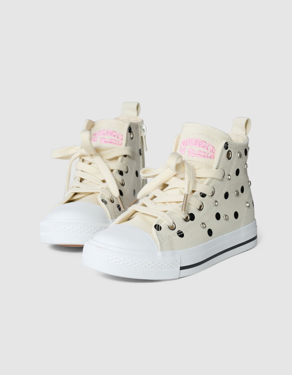 Polkadot Strass Sneakers Gebroken Wit SHOEBY SHOES
