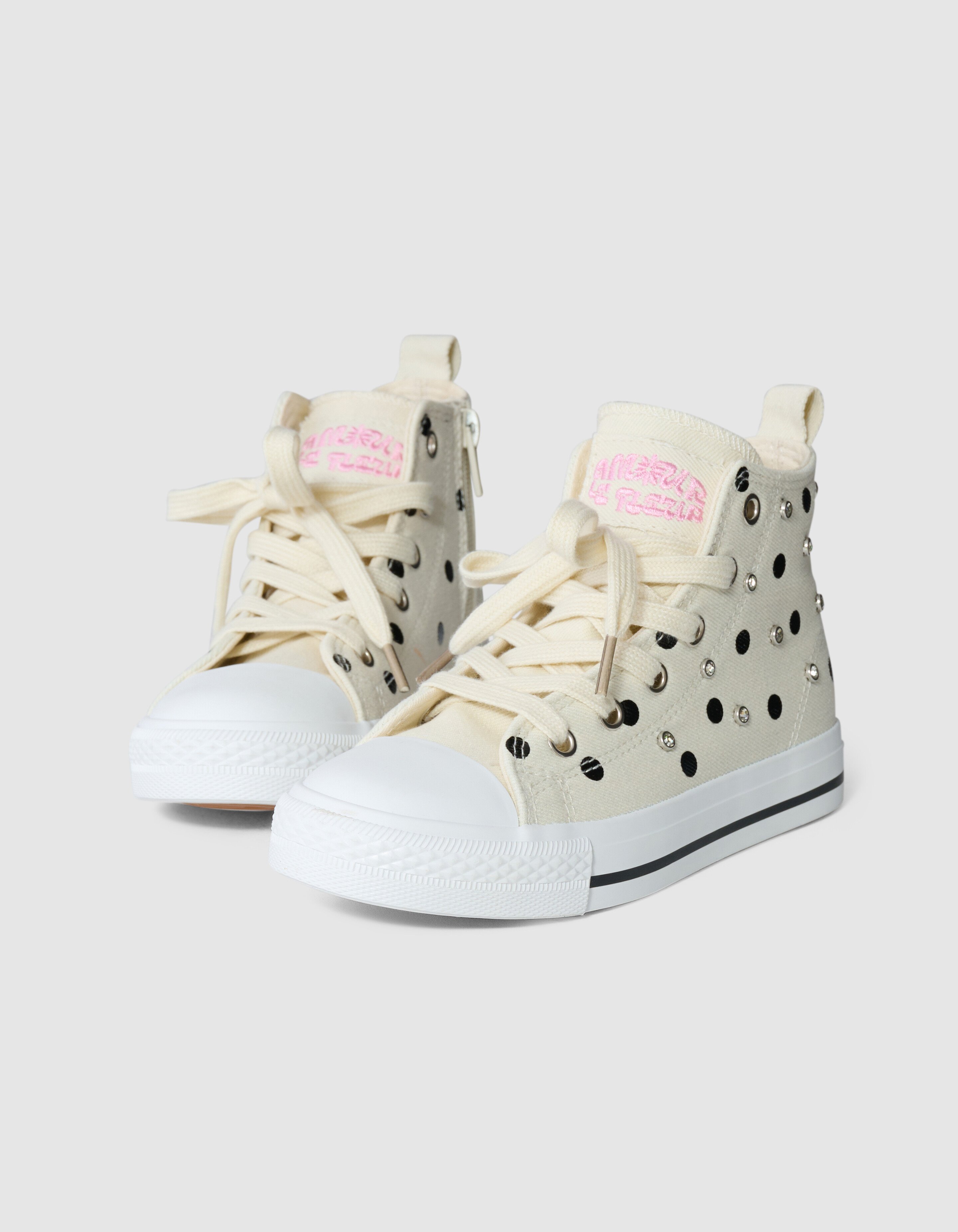 Polkadot Strass Sneakers Gebroken Wit SHOEBY SHOES