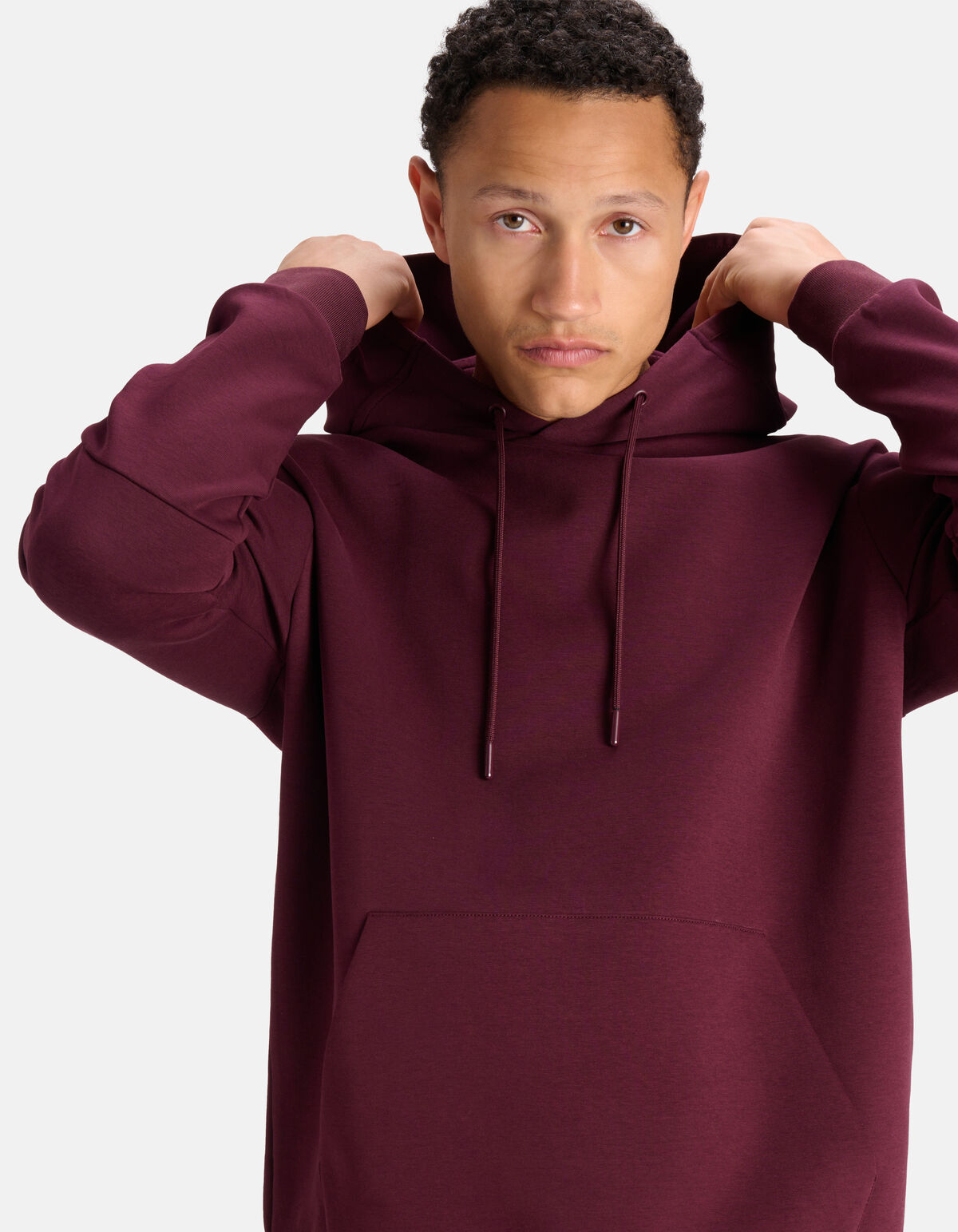 Relaxed Fit Hoodie Donkerrood SHOEBY MEN