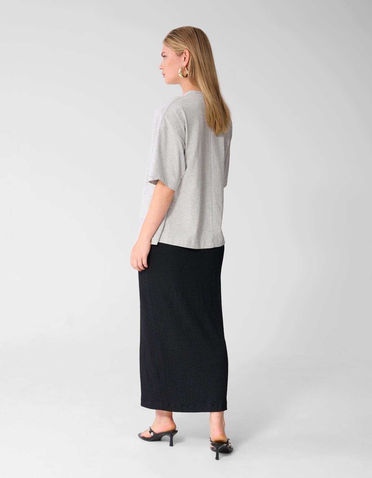 Crinkle Maxi Rok Zwart SHOEBY WOMEN