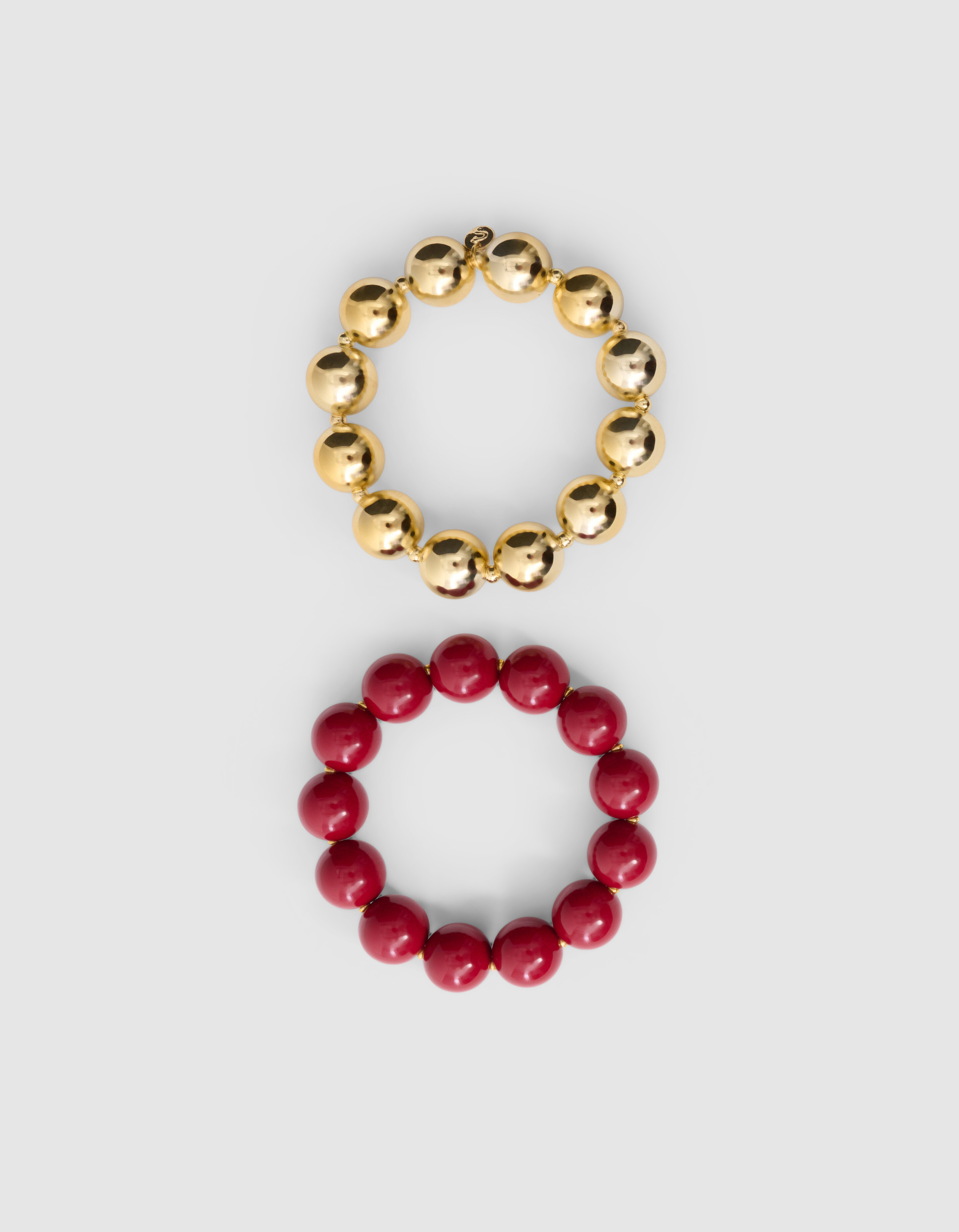 Beaded Armband Set Donkerrood SHOEBY ACCESSOIRES