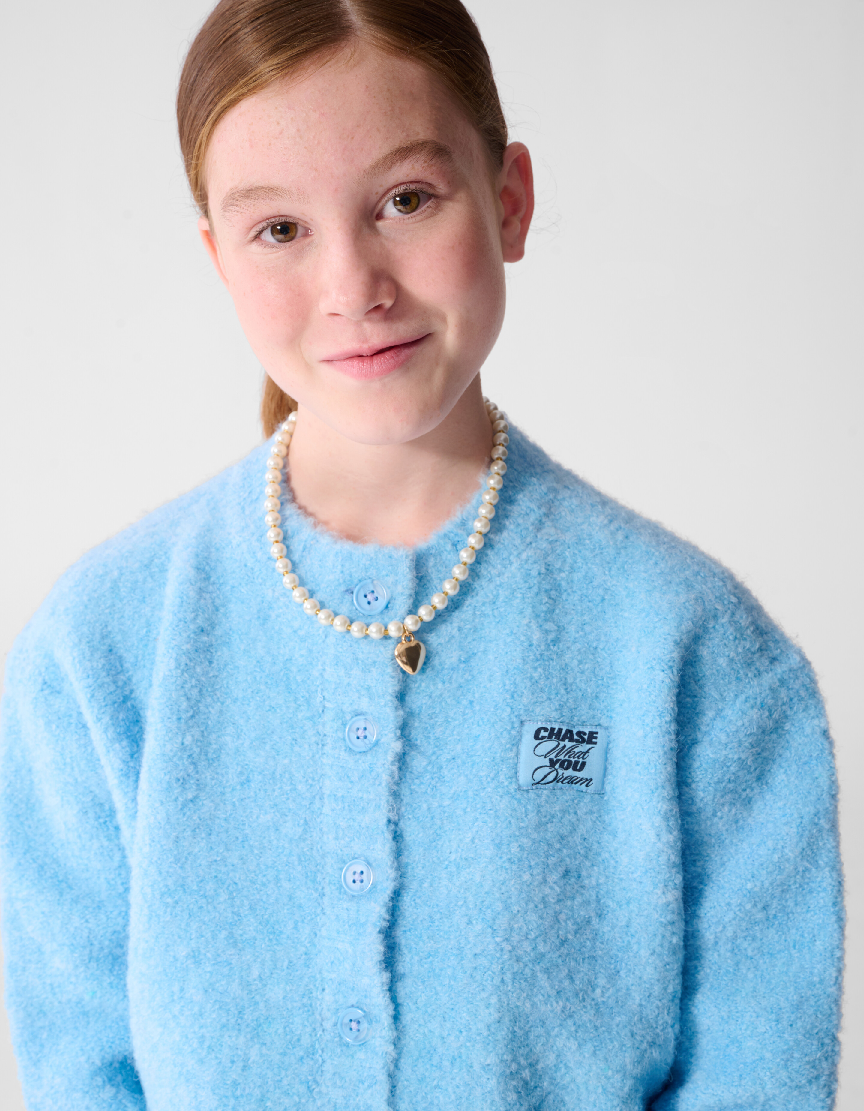 Teddy Gebreid Vest Lichtblauw SHOEBY GIRLS
